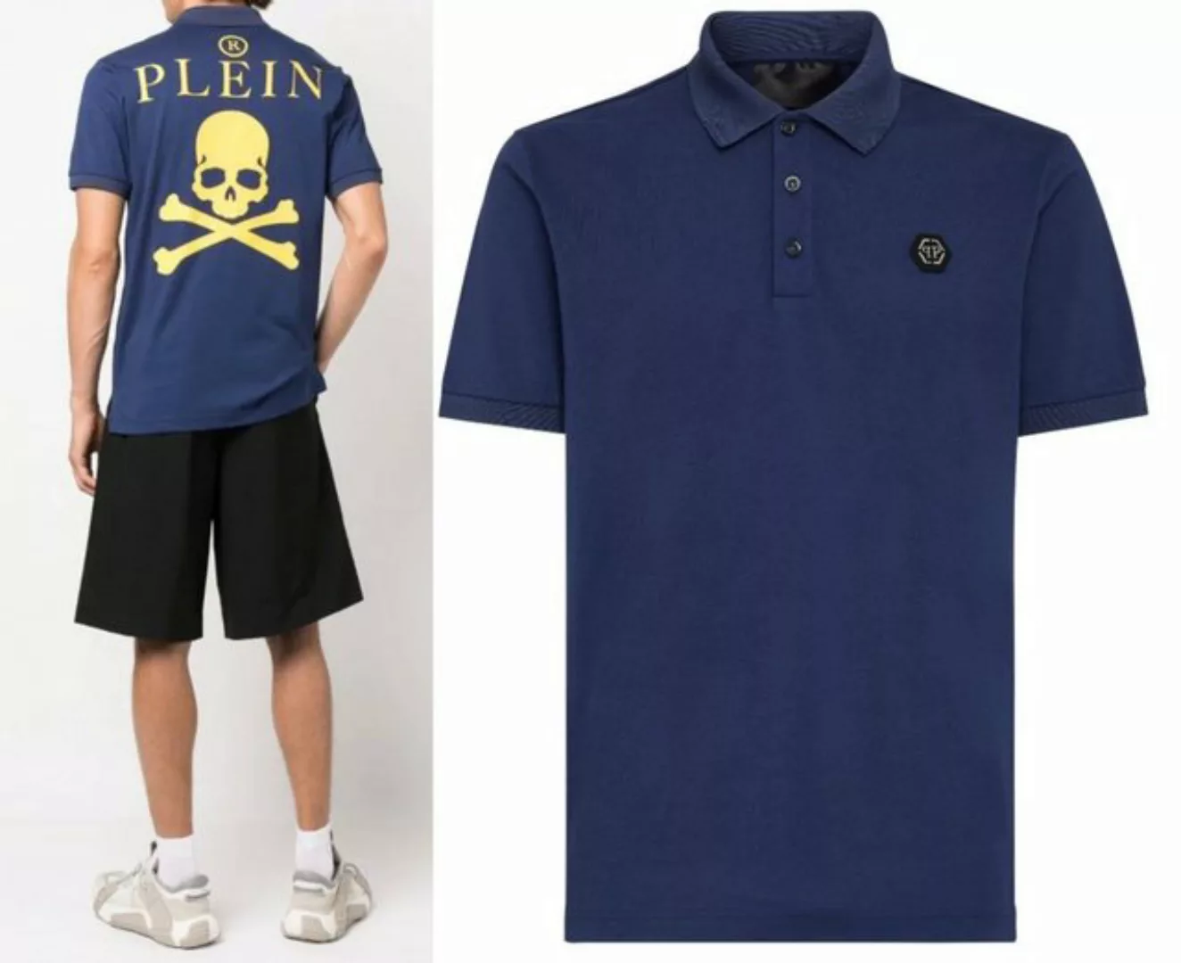 PHILIPP PLEIN Poloshirt PHILIPP PLEIN Polo Shirt Polohemd Leather PP Hexago günstig online kaufen