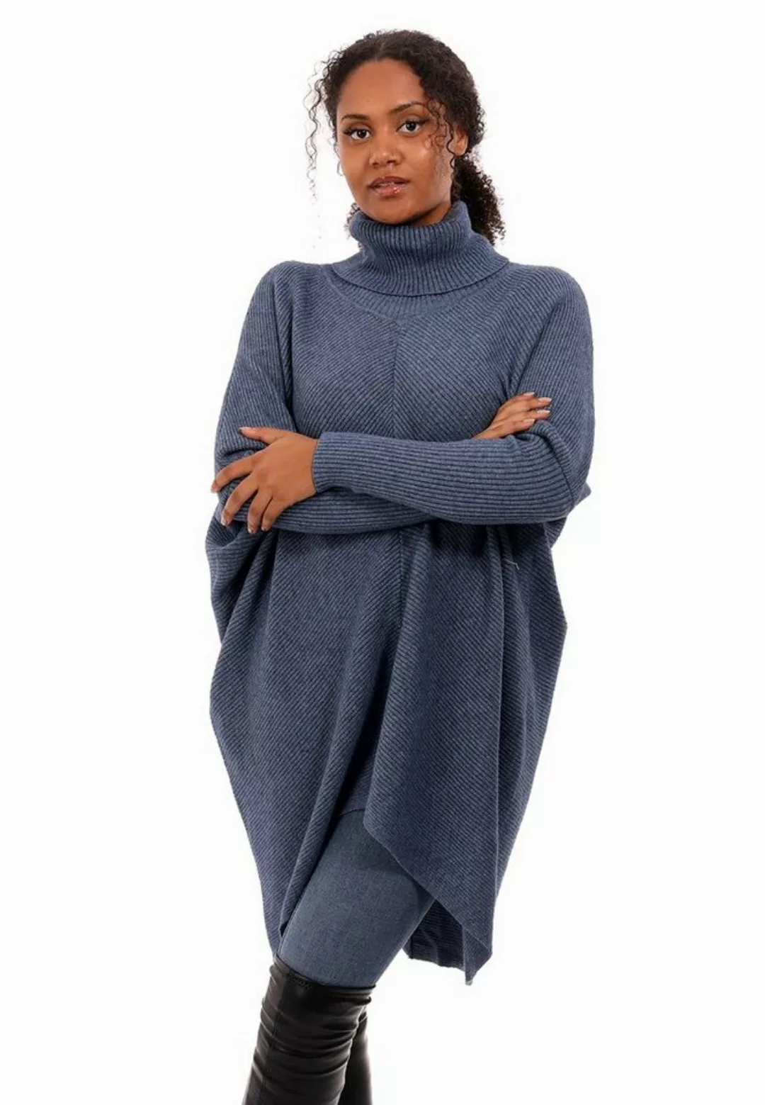 YC Fashion & Style Longpullover Strickpullover asymmetrisch Plus Size mit R günstig online kaufen