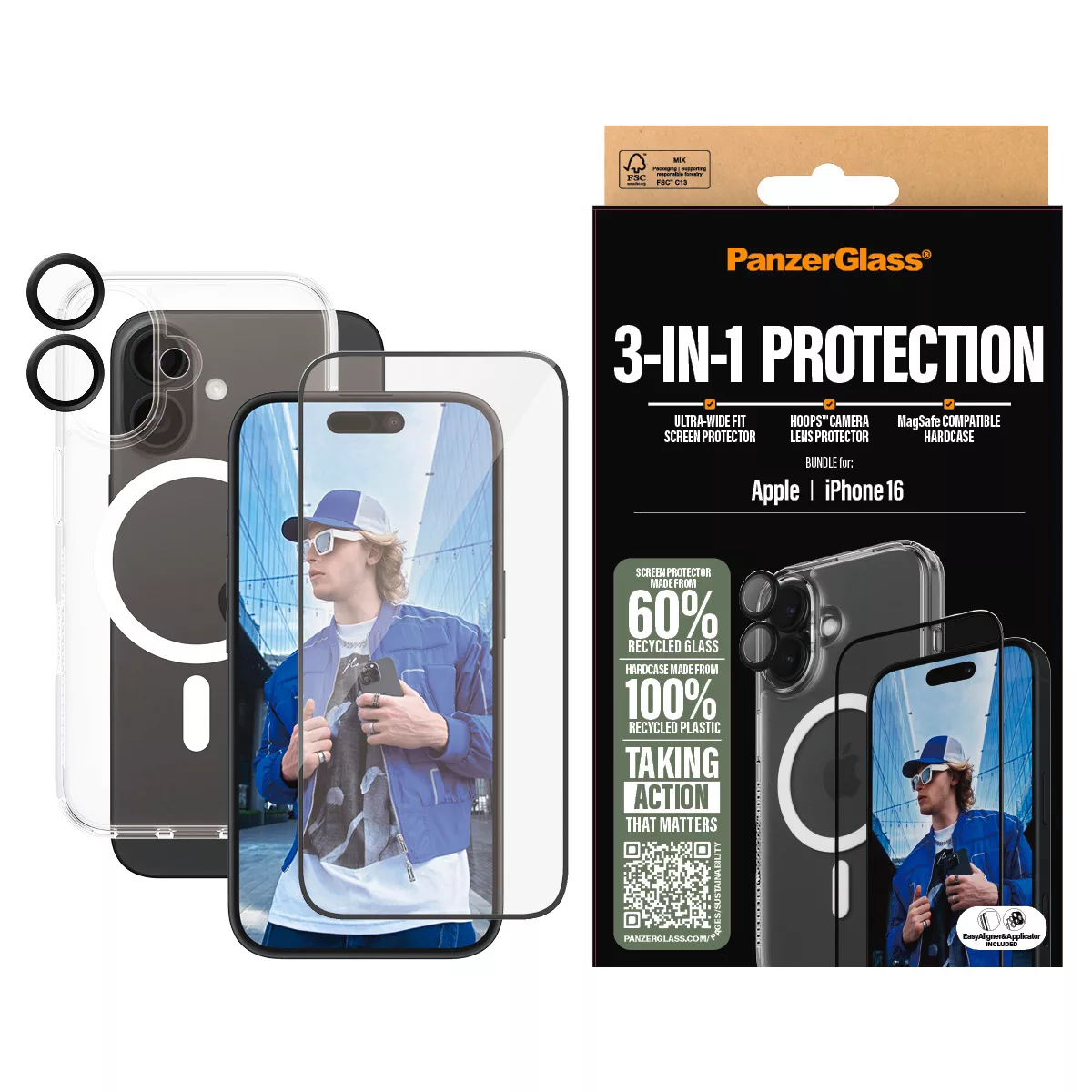 CARE by PanzerGlass Displayschutzglas »3-in-1 Protection«, für Apple iPhone günstig online kaufen