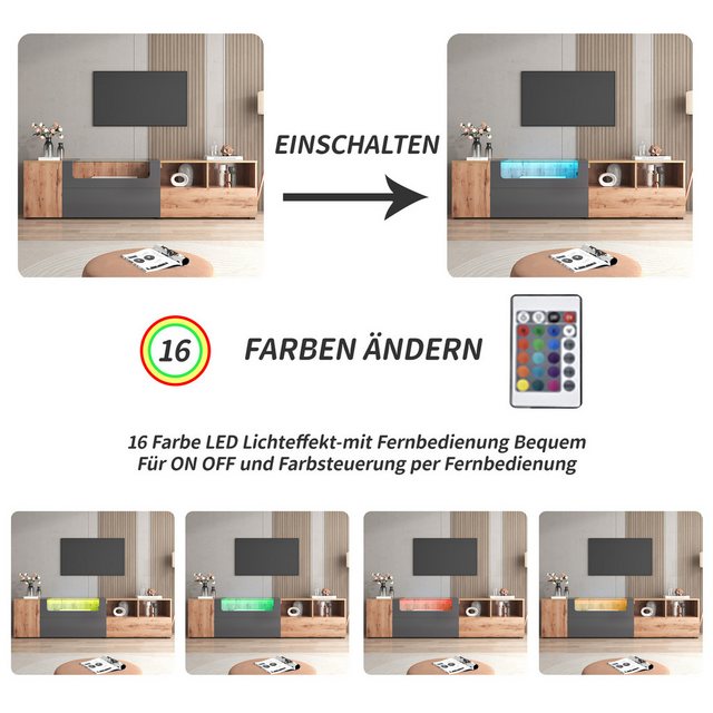 Gotagee TV-Schrank Lowboards TV-Schränke LED TV-Schrank Wohnzimmermöbel Fer günstig online kaufen