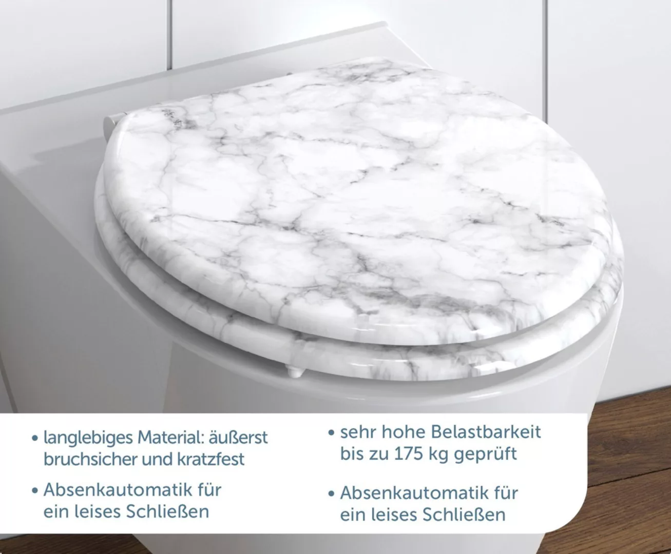 WC-Sitz MARMOR STONE MDF B/H/T: ca. 37,5x5,5x43,5 cm günstig online kaufen