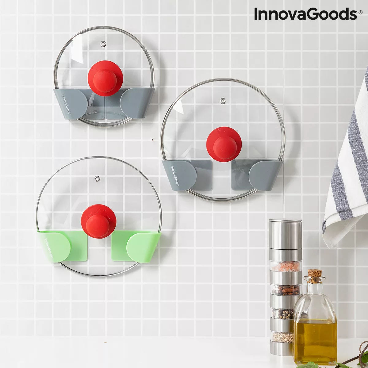 Set Von 3 Selbstklebenden Haltern Für Topfdeckel Smarack Innovagoods günstig online kaufen