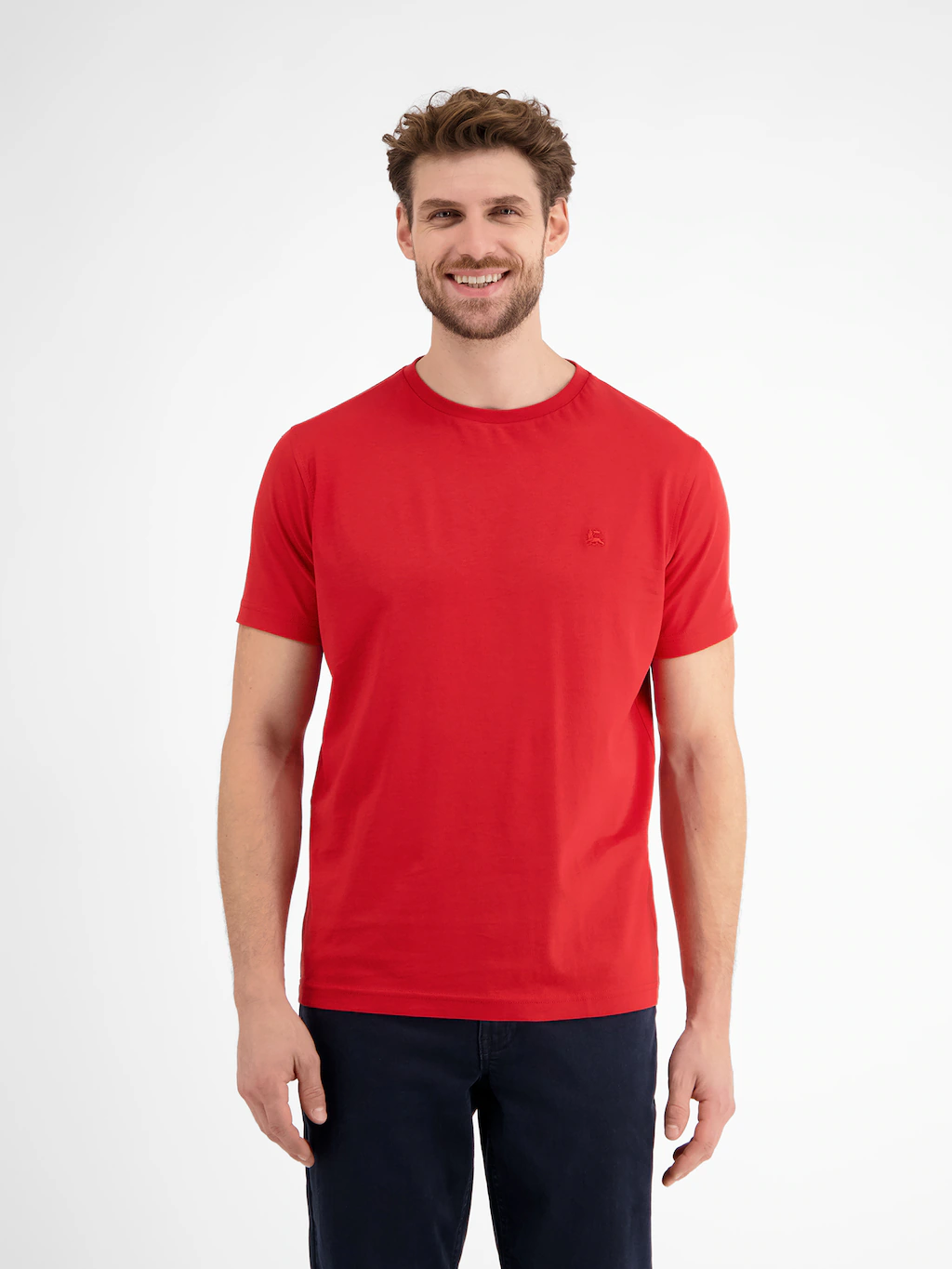 LERROS T-Shirt "LERROS Basic T-Shirt mit Logostitch, unifarben" günstig online kaufen