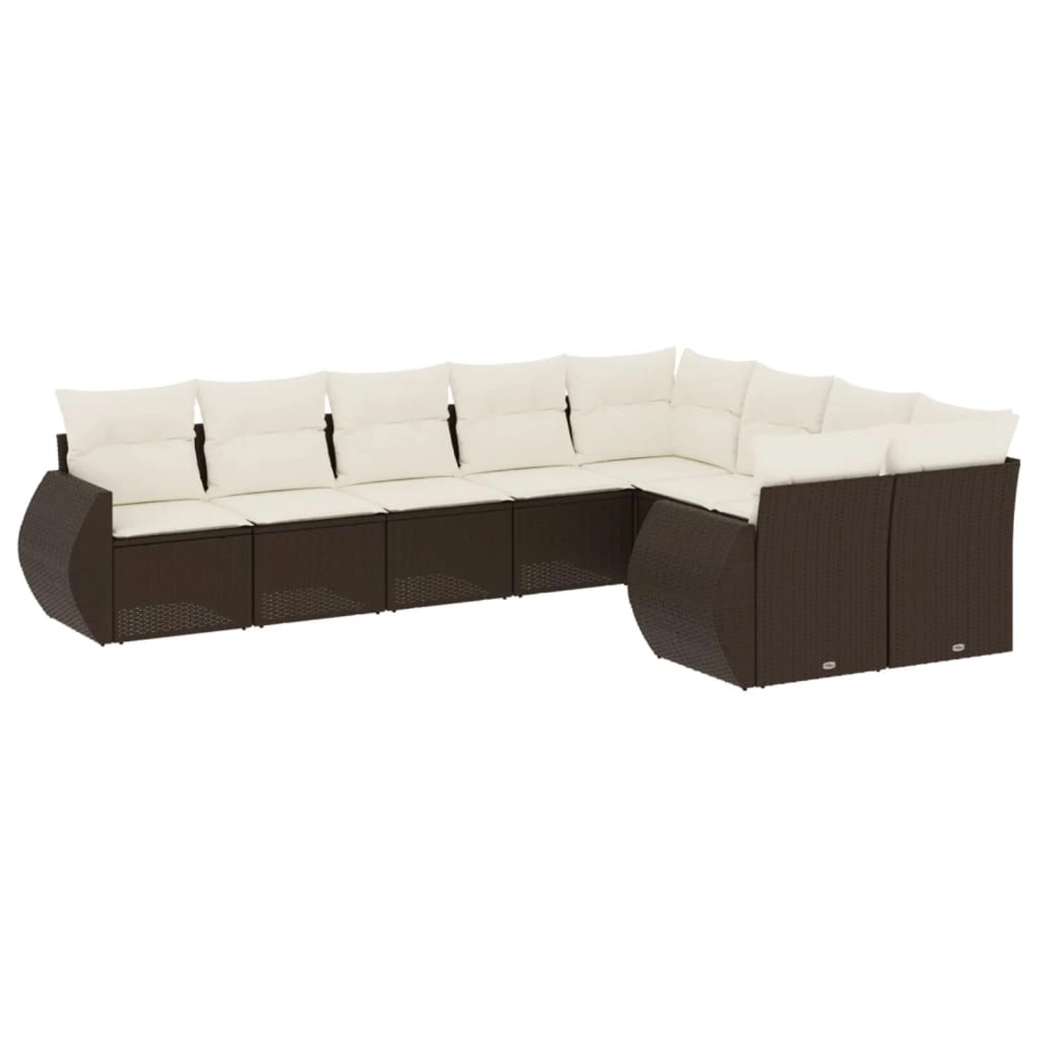vidaXL 9-Tlg Garten-Sofagarnitur mit Kissen Braun Poly Rattan 3254180 günstig online kaufen