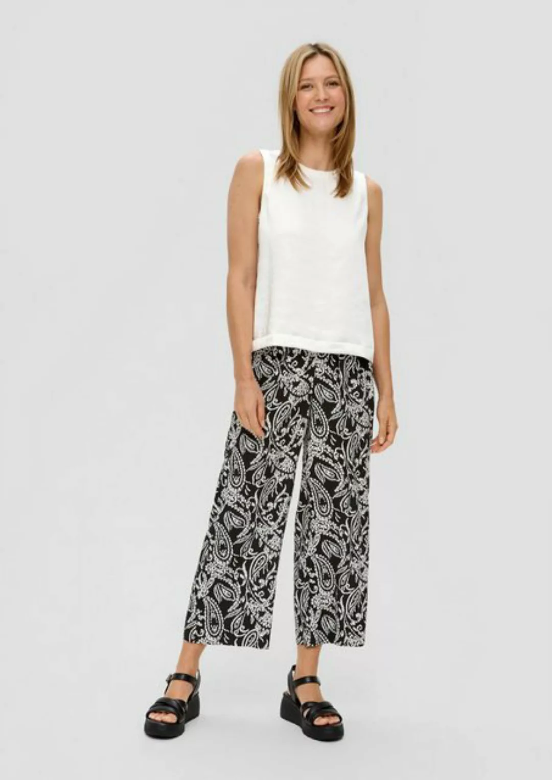 s.Oliver 7/8-Hose Culotte-Hose aus Viskose mit Wide Leg günstig online kaufen