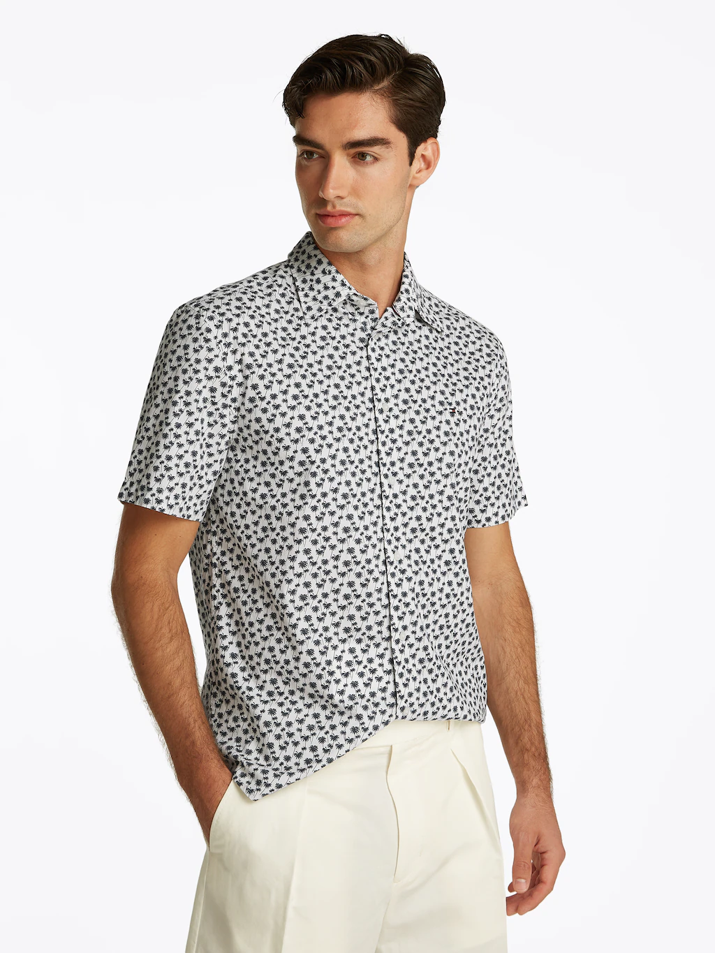 Tommy Hilfiger Kurzarmhemd FLEX POPLIN PALM günstig online kaufen
