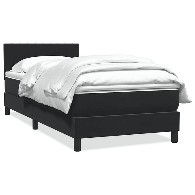 vidaXL Boxspringbett, Boxspringbett mit Matratze Schwarz 90x210 cm Samt günstig online kaufen