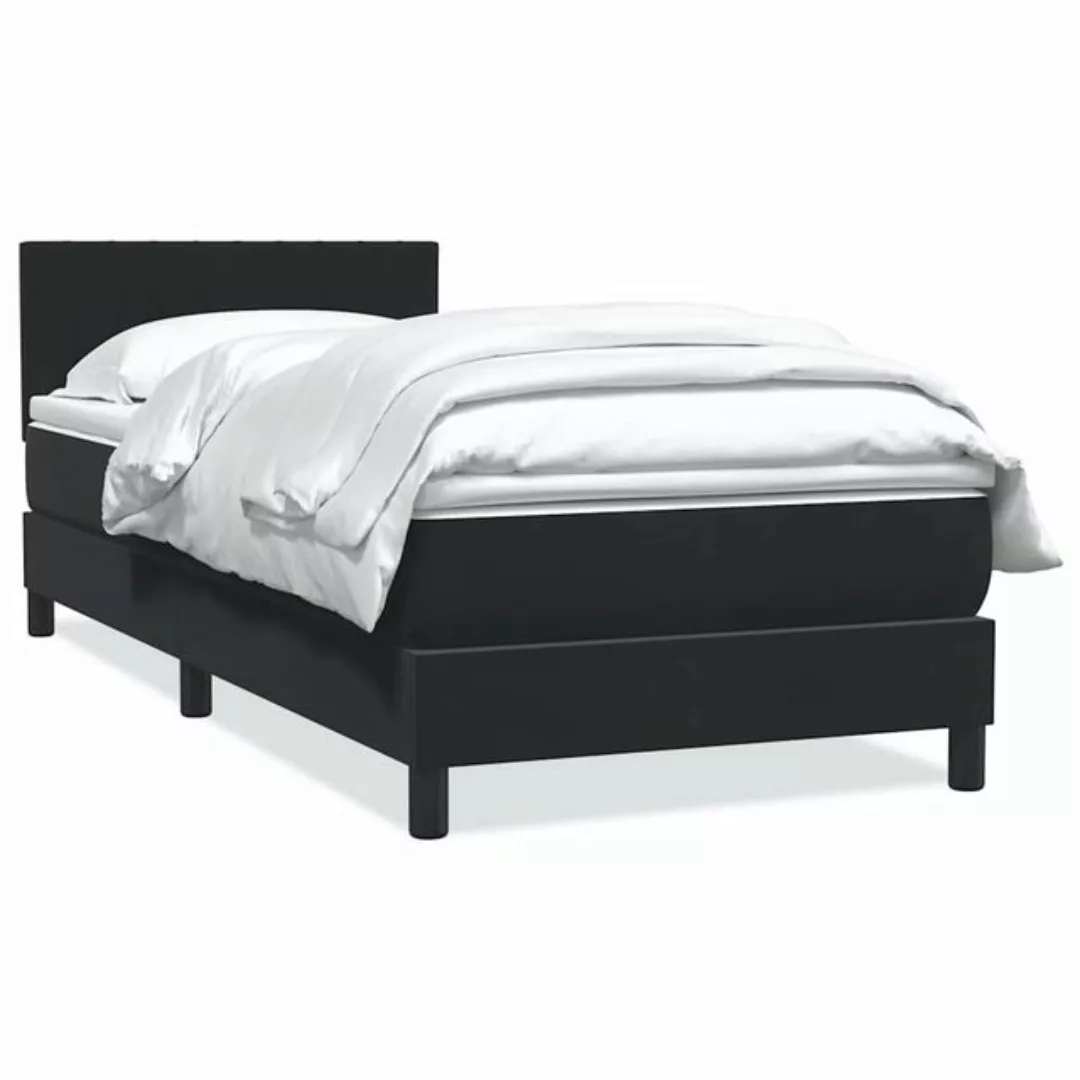 vidaXL Boxspringbett, Boxspringbett mit Matratze Schwarz 80x220 cm Samt günstig online kaufen