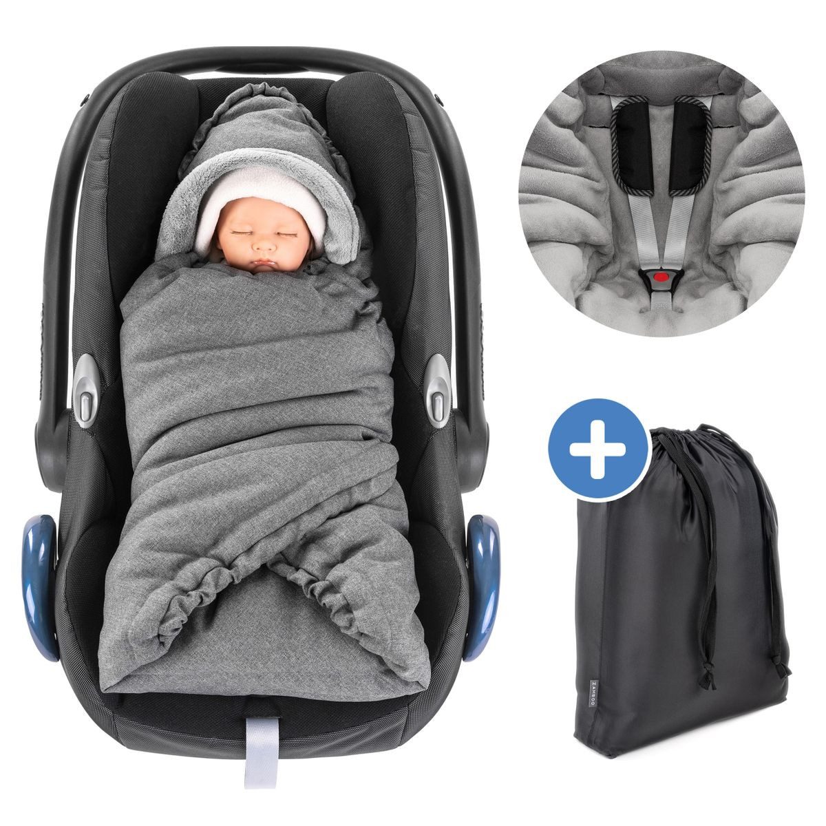 Zamboo Fußsack Grau, Baby Winter Einschlagdecke günstig online kaufen