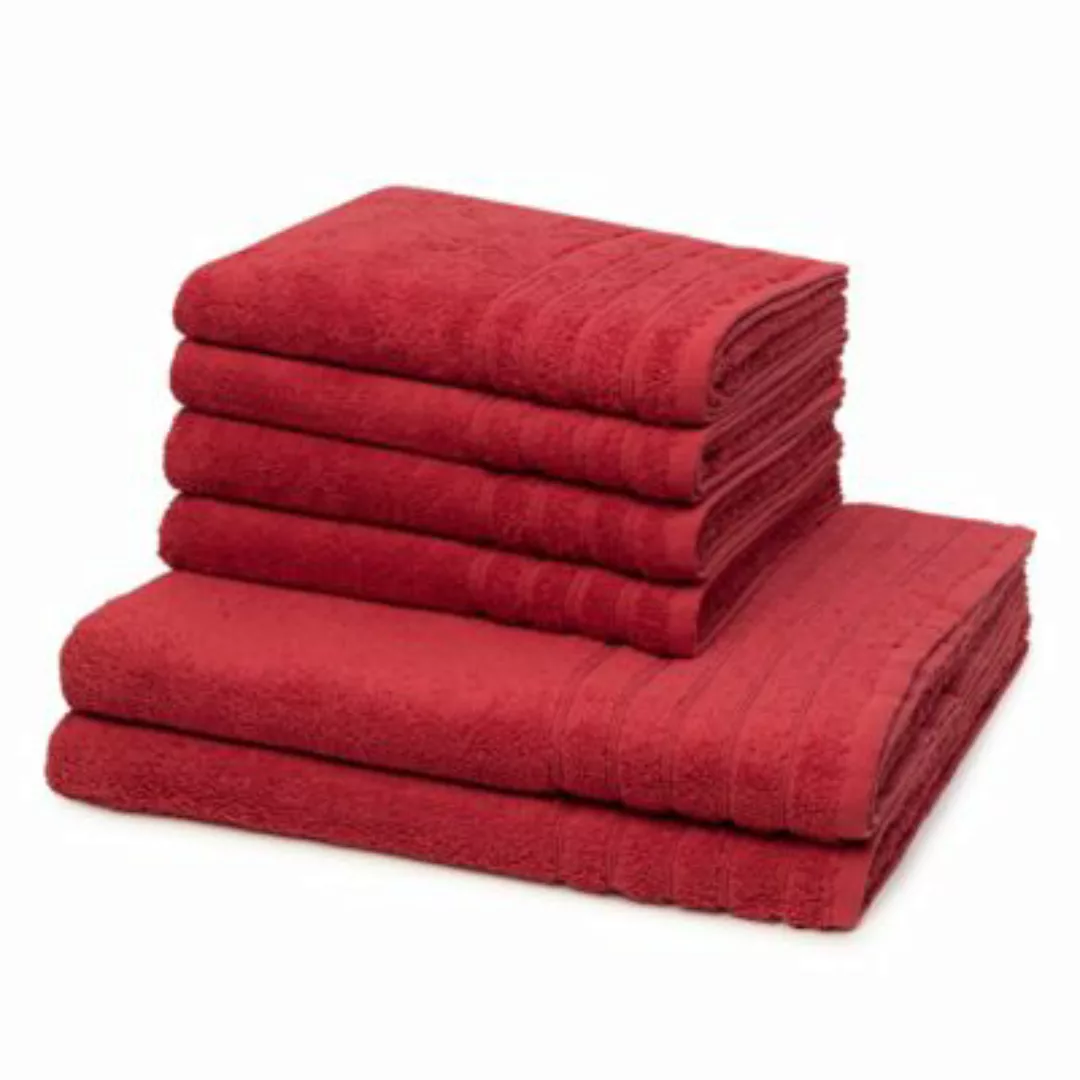 wewofashion® 4 X Handtuch 2 X Duschtuch - im Set AIDA Handtücher rot günstig online kaufen