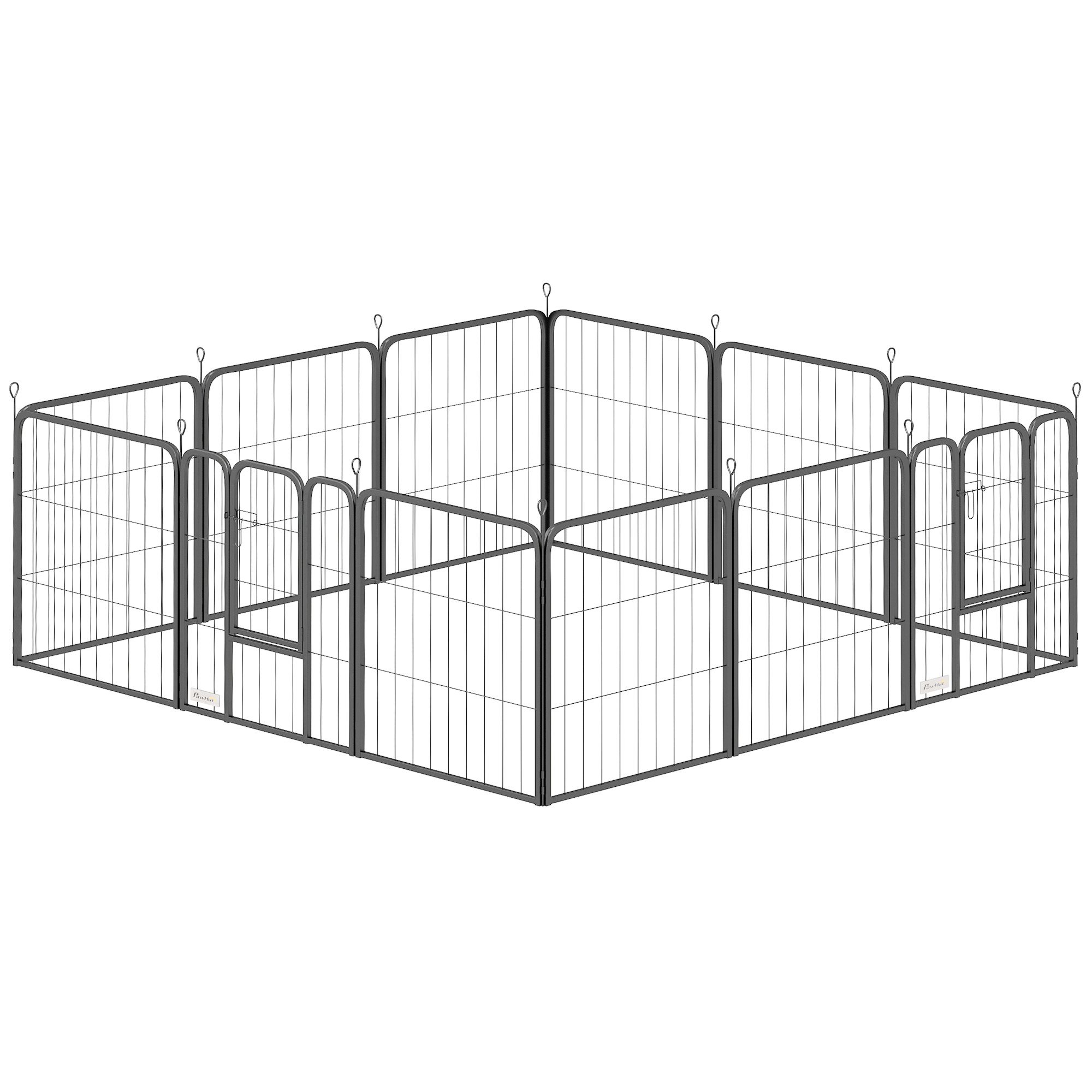 PawHut Hundepark, 12-Panel modularer und klappbarer Hundezwinger, tragbarer günstig online kaufen