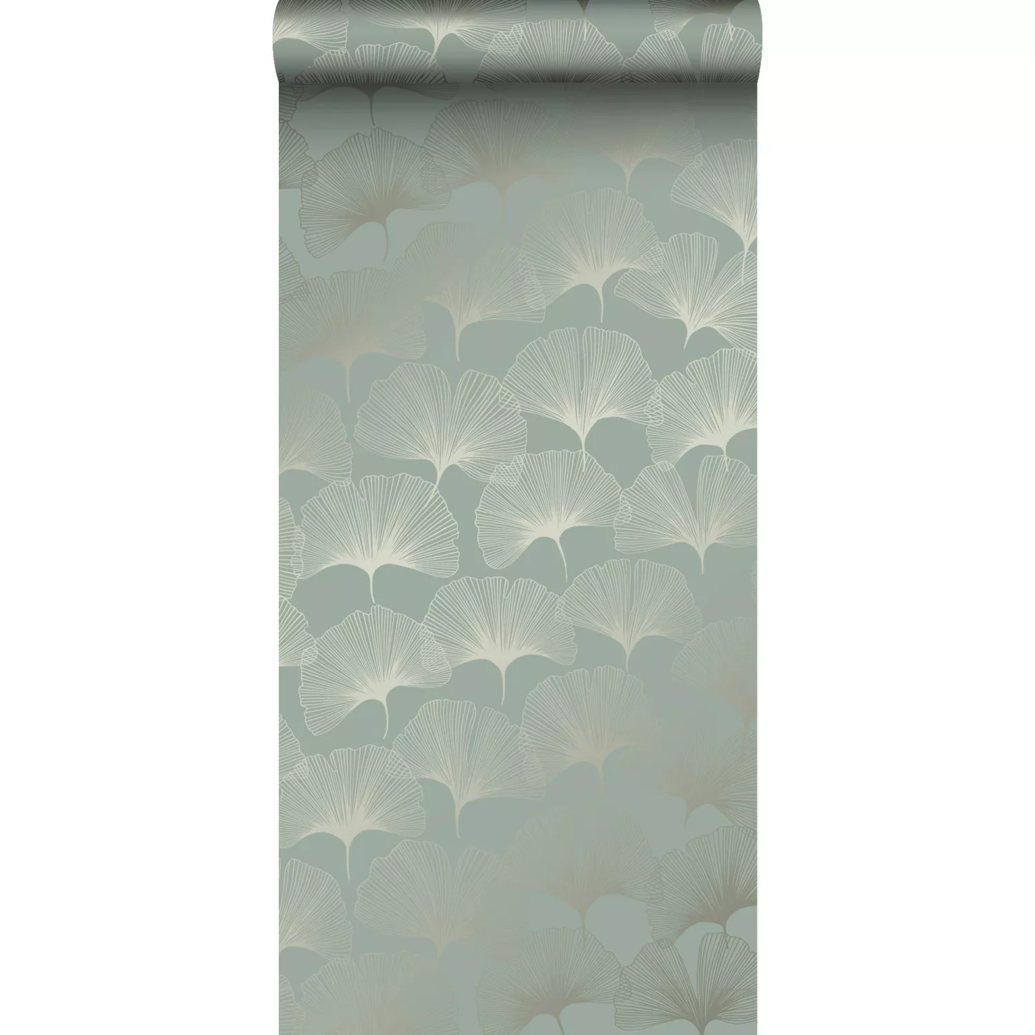 Origin Wallcoverings Tapete Ginkgoblätter Salbeigrün 0,53 x 10,05 m 347733 günstig online kaufen