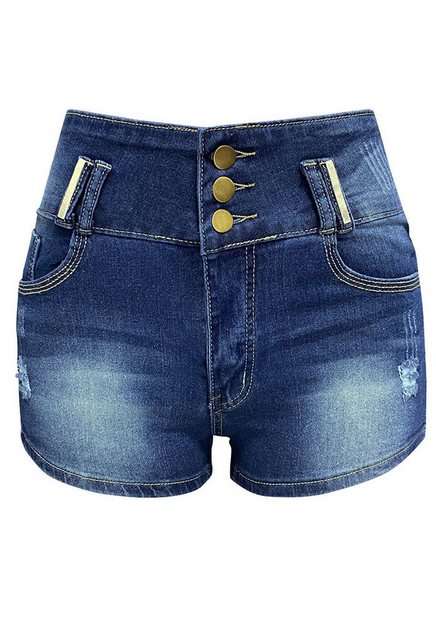 CHENIN Jeansshorts Lässige stretch-jeansshorts mit hoher taille für damen D günstig online kaufen