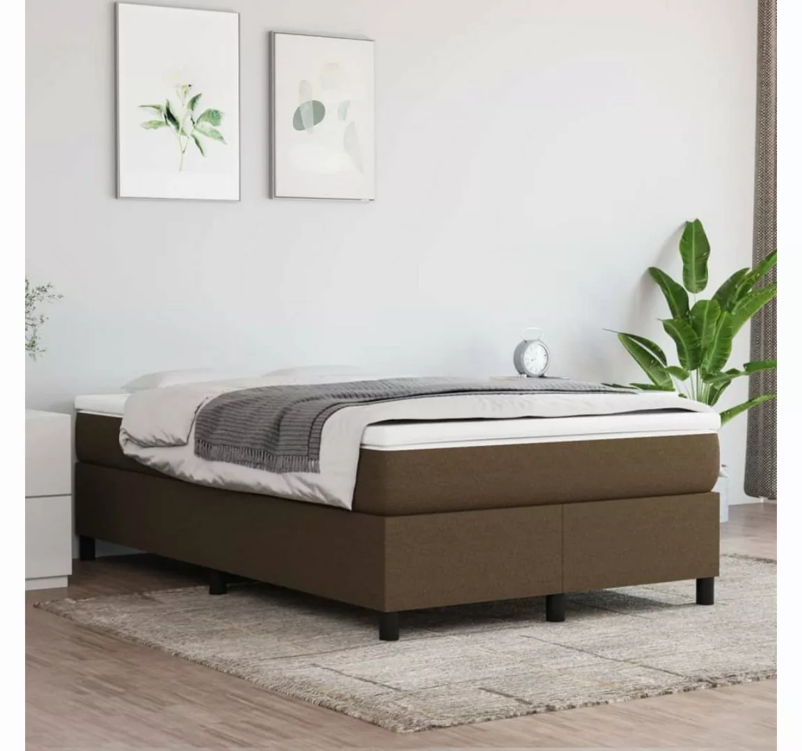 furnicato Bett Boxspringbett mit Matratze Dunkelbraun 120x200 cm Stoff günstig online kaufen