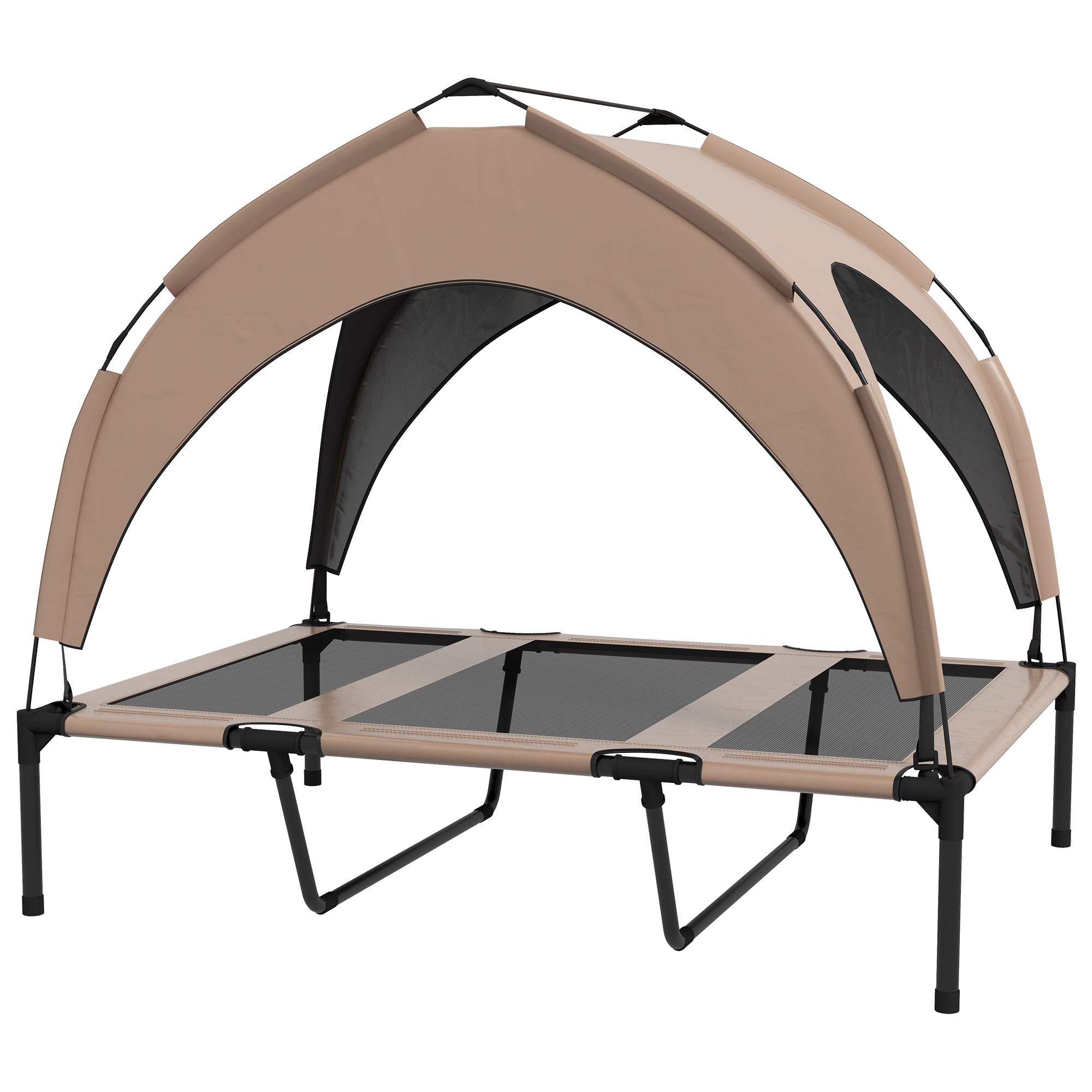 PawHut Erhöhtes Hundebett, Hundeliege, Taffeta-Baldachin, Hundebett, mikrop günstig online kaufen