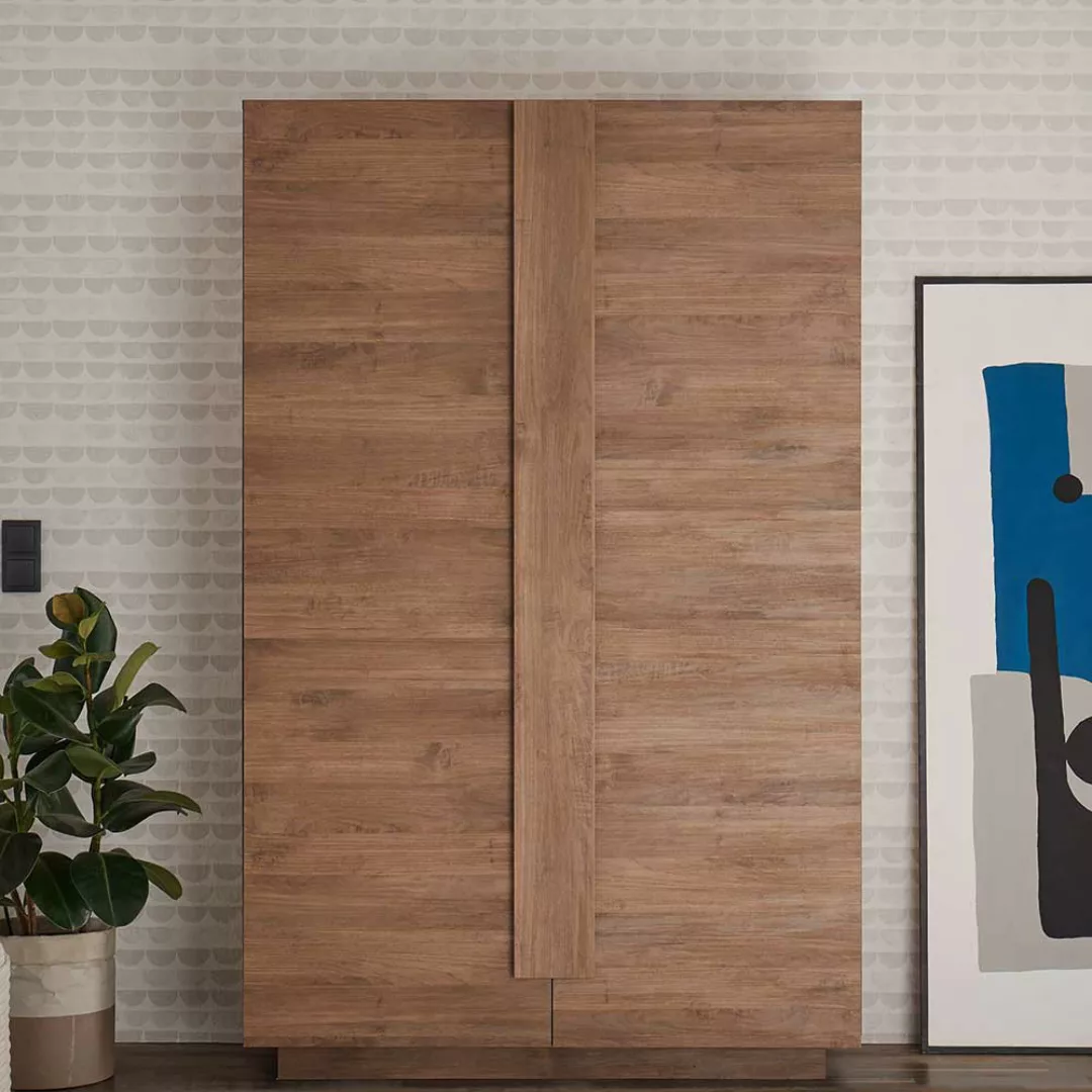 Wohnzimmer Hochschrank in Holzoptik Naturfarben Drehtüren günstig online kaufen