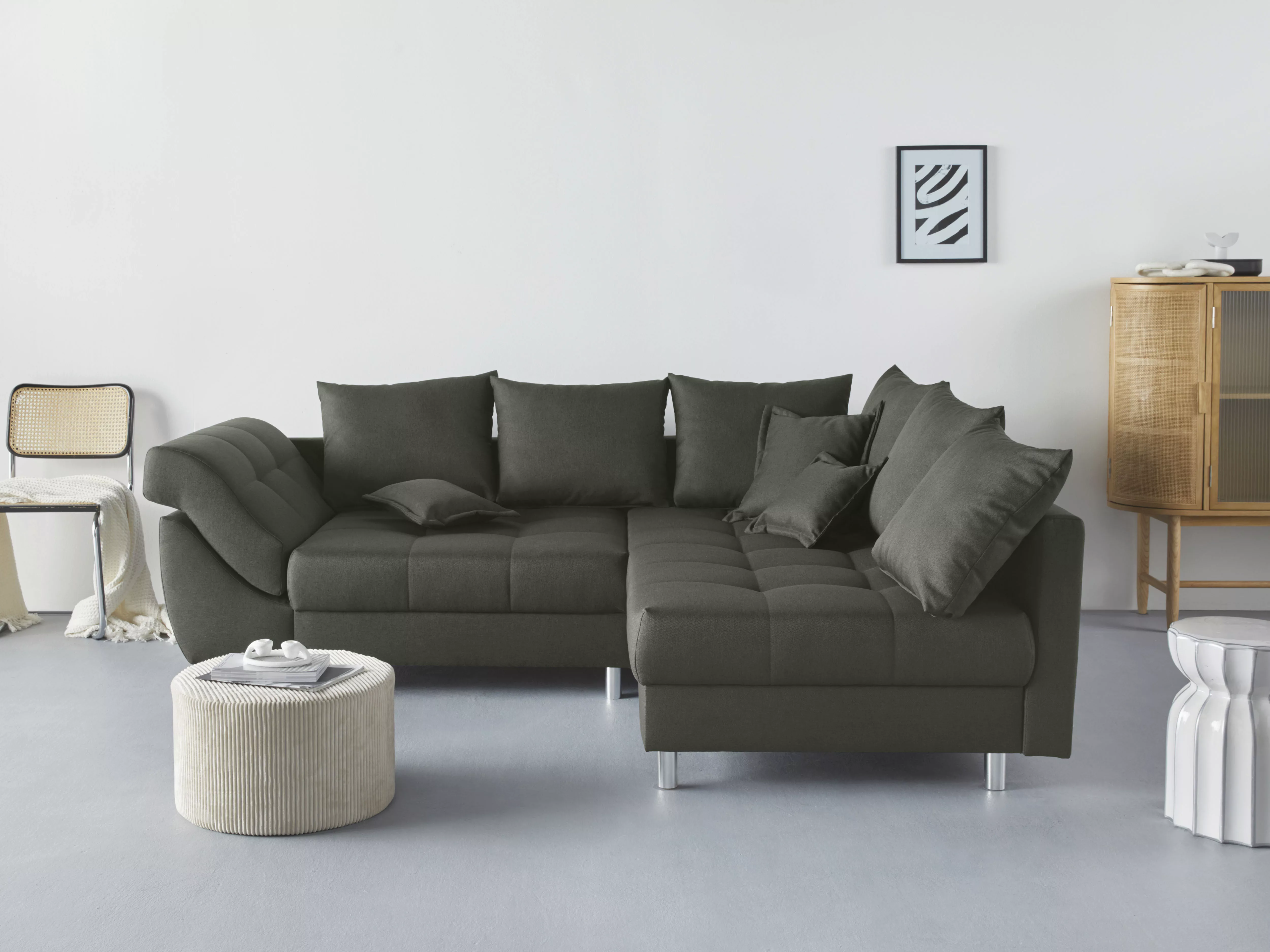 COLLECTION AB Ecksofa Joseli, mit Zier- und Rückenkissen, komfortable Schan günstig online kaufen