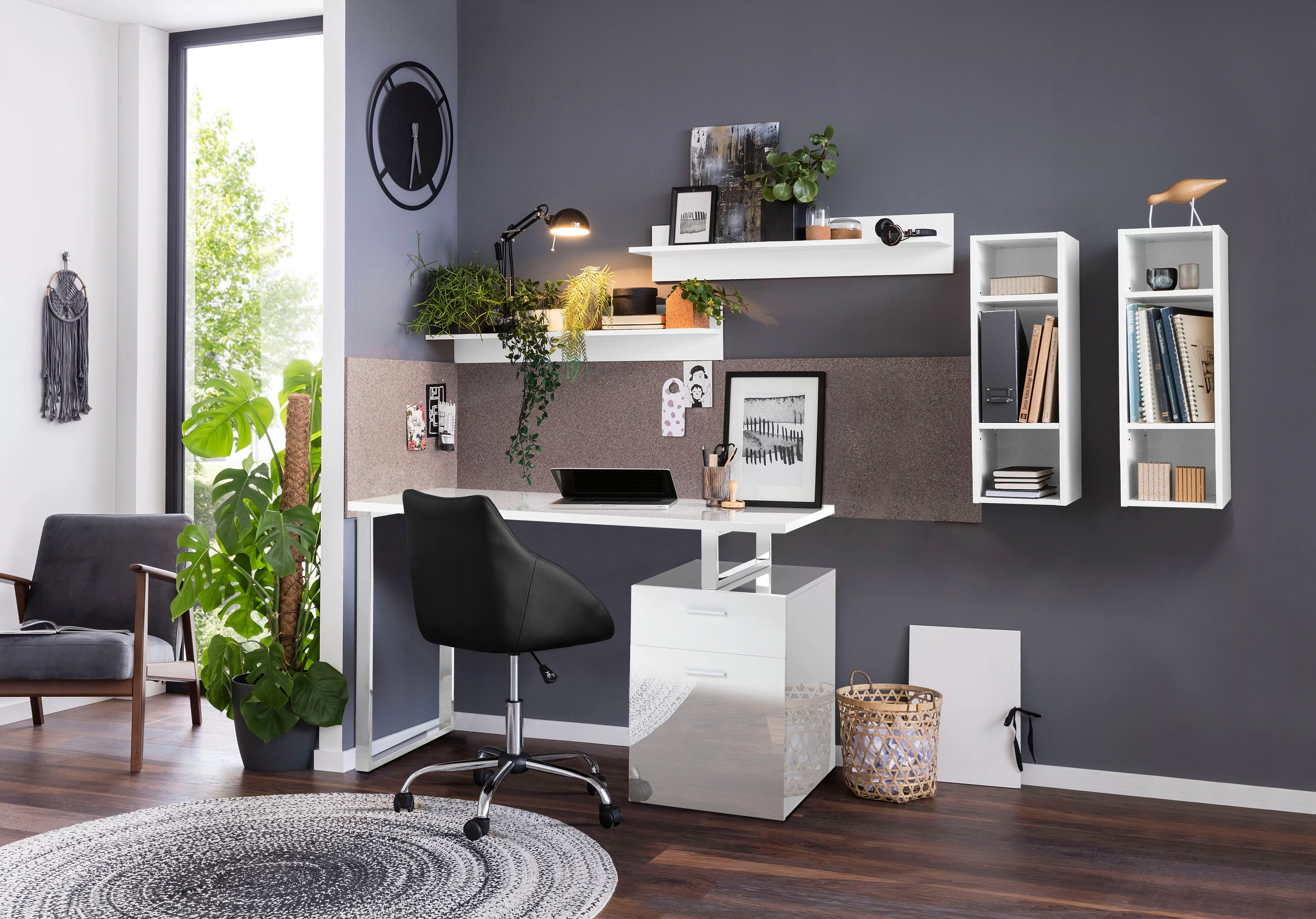 Places of Style Schreibtisch "FJUS, Hochglanz-Optik, mit Metallkufe, 1 Schu günstig online kaufen