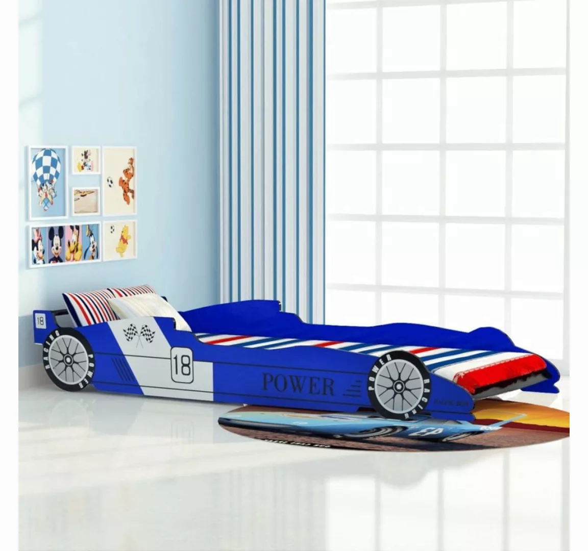 DOTMALL Autobett Kinder Rennwagen-Bett 90x200 cm Blau günstig online kaufen