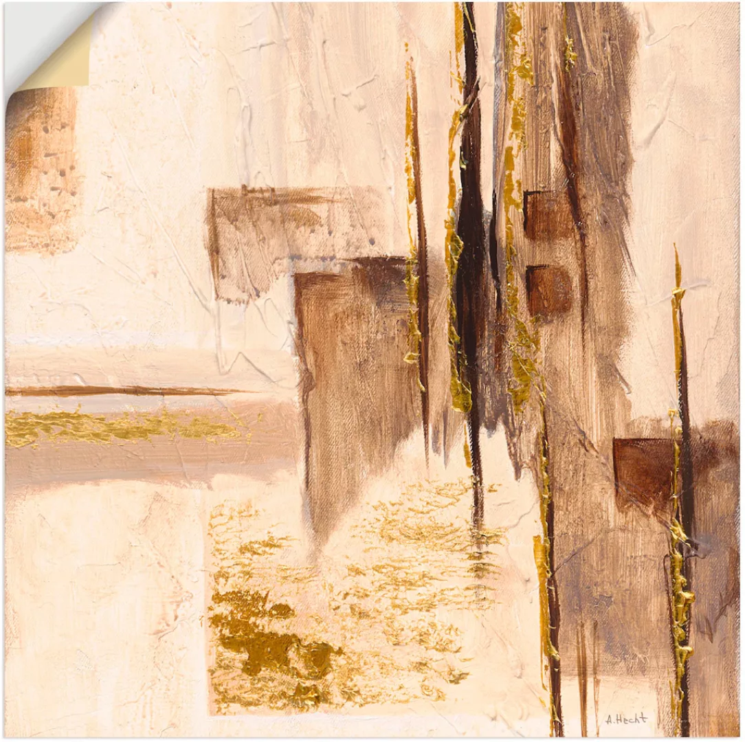Artland Wandbild "Goldene Silhouette I", Muster, (1 St.), als Leinwandbild, günstig online kaufen