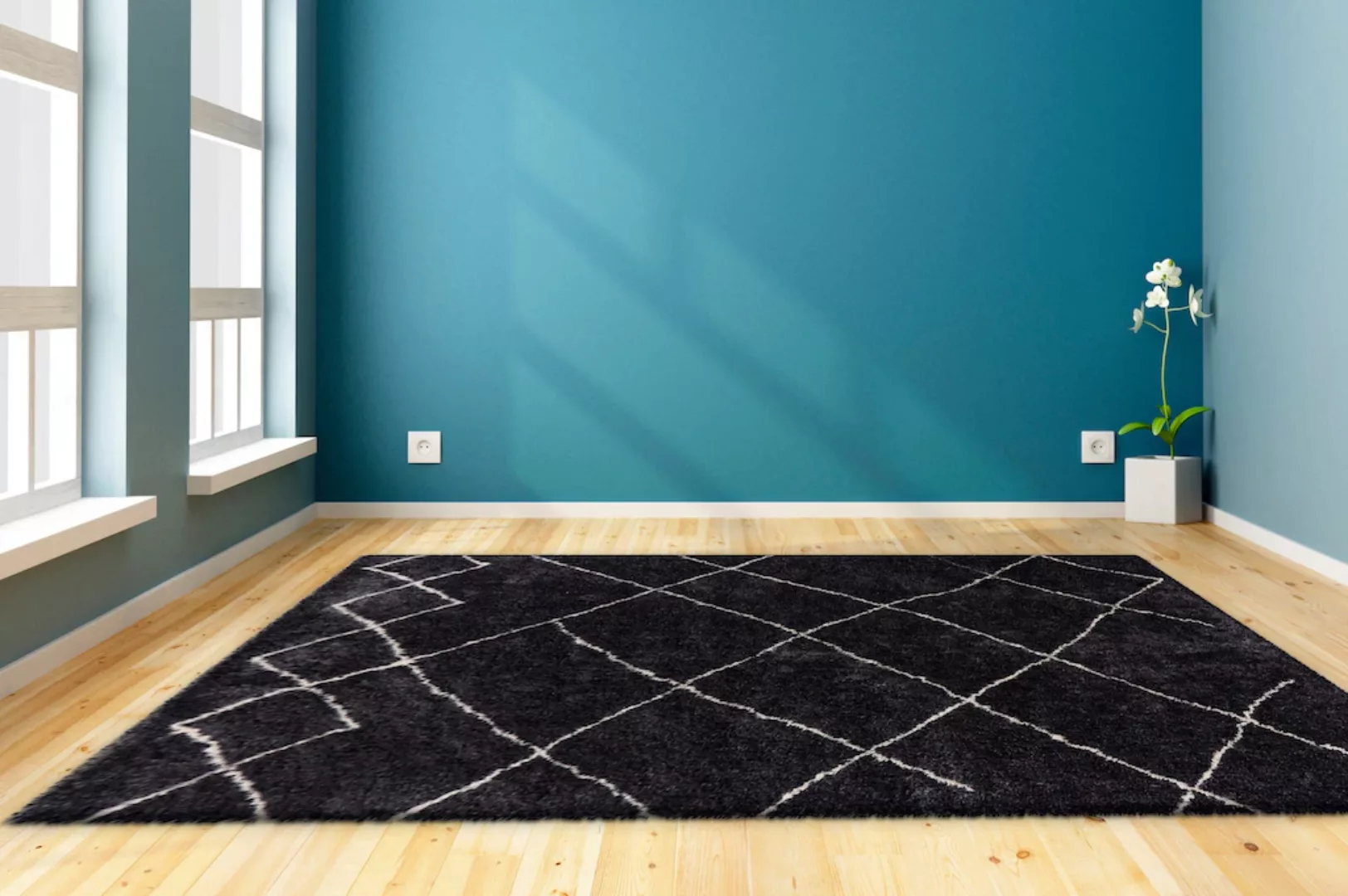 my home Hochflor-Teppich »Amanda«, rechteckig, 27 mm Höhe, Wohnzimmer günstig online kaufen