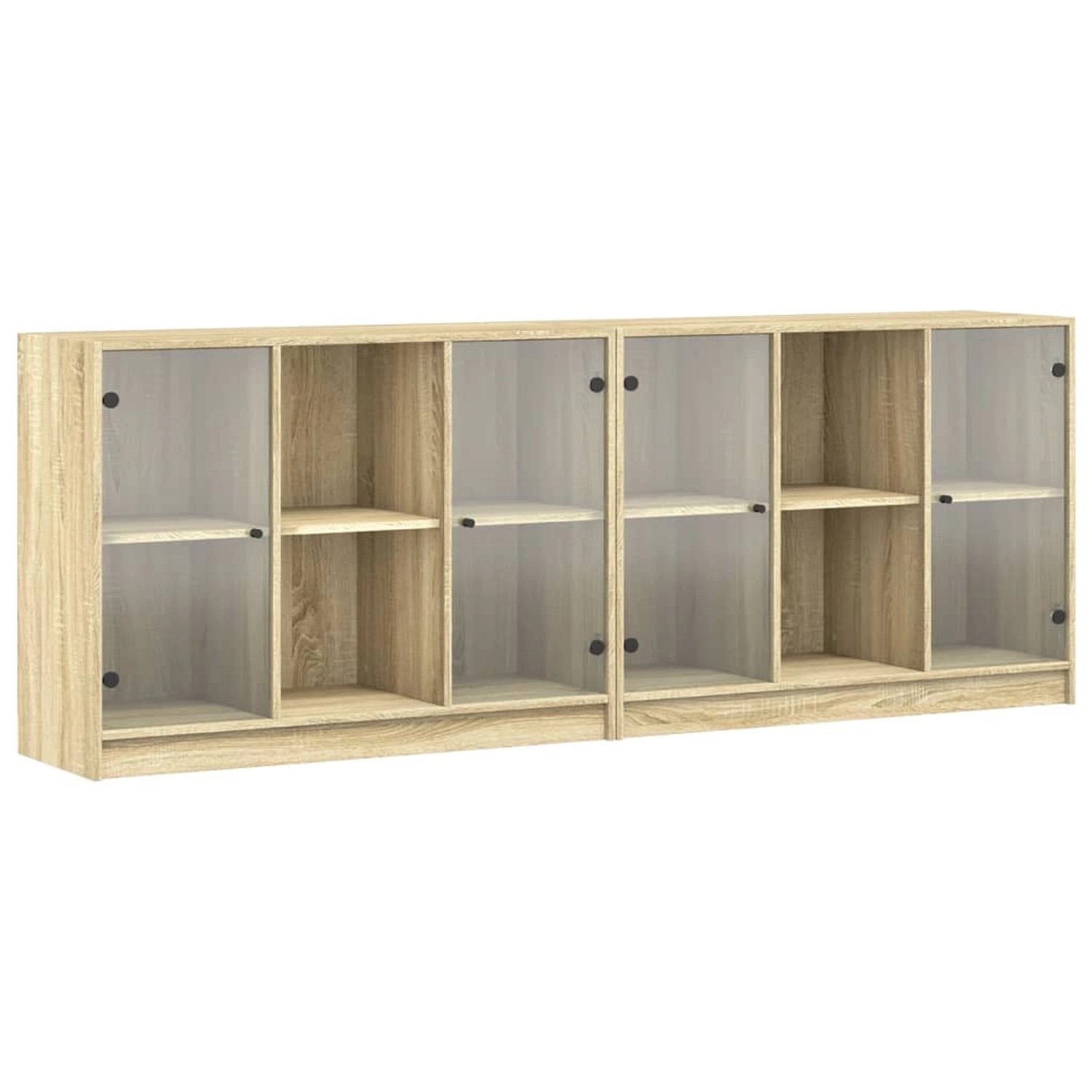 vidaXL Bücherschrank mit Türen Sonoma-Eiche 204x37x75 cm Holzwerkstoff günstig online kaufen