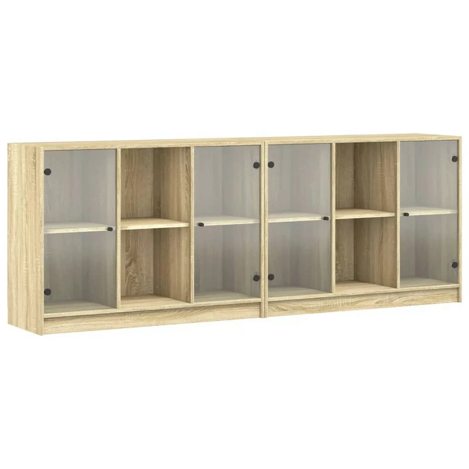 VidaXL Bücherschrank mit Türen Sonoma-Eiche 204x37x75 cm Holzwerkstoff günstig online kaufen