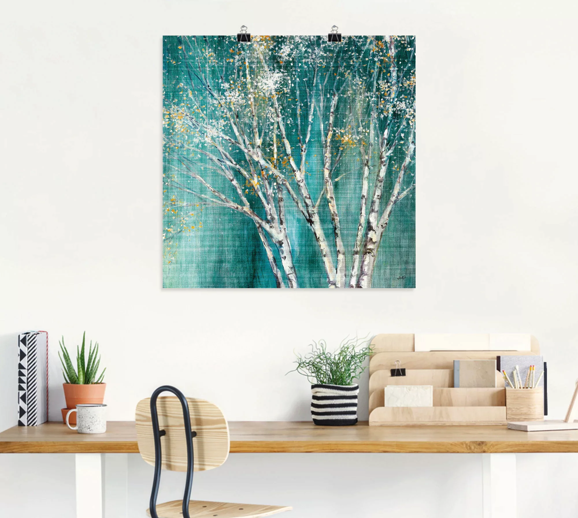 Artland Wandbild "Blaue Birke", Bäume, (1 St.), als Leinwandbild, Poster, W günstig online kaufen