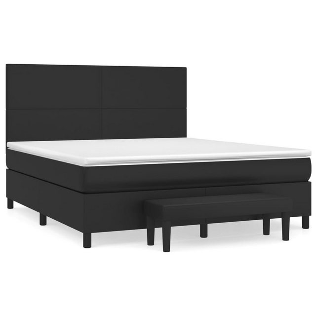 vidaXL Boxspringbett Boxspringbett mit Matratze und Fusshocker Kunstleder ( günstig online kaufen