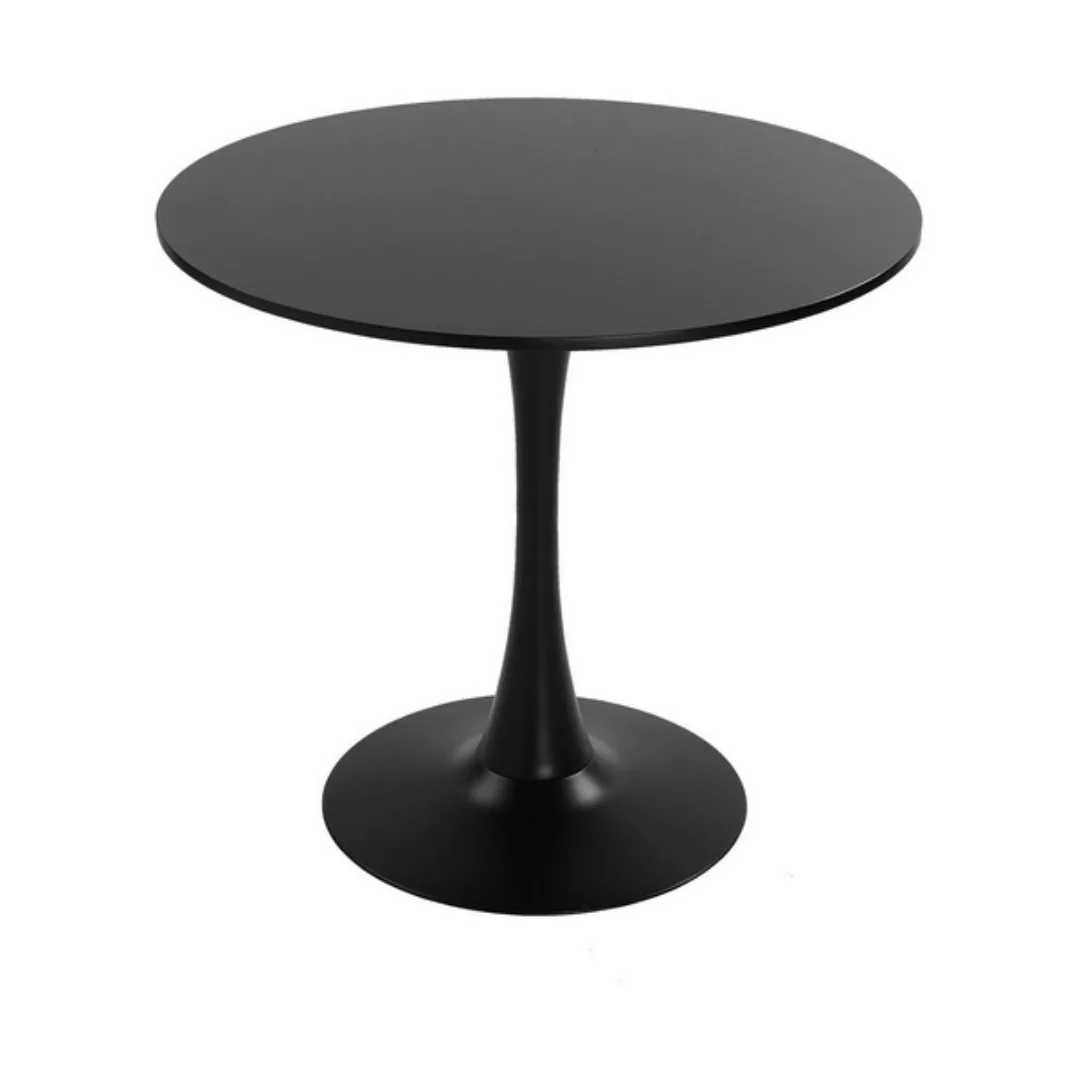 Tisch Kreisförmig Schwarz Metall Holz Mdf (80 X 73 X 80 Cm) günstig online kaufen