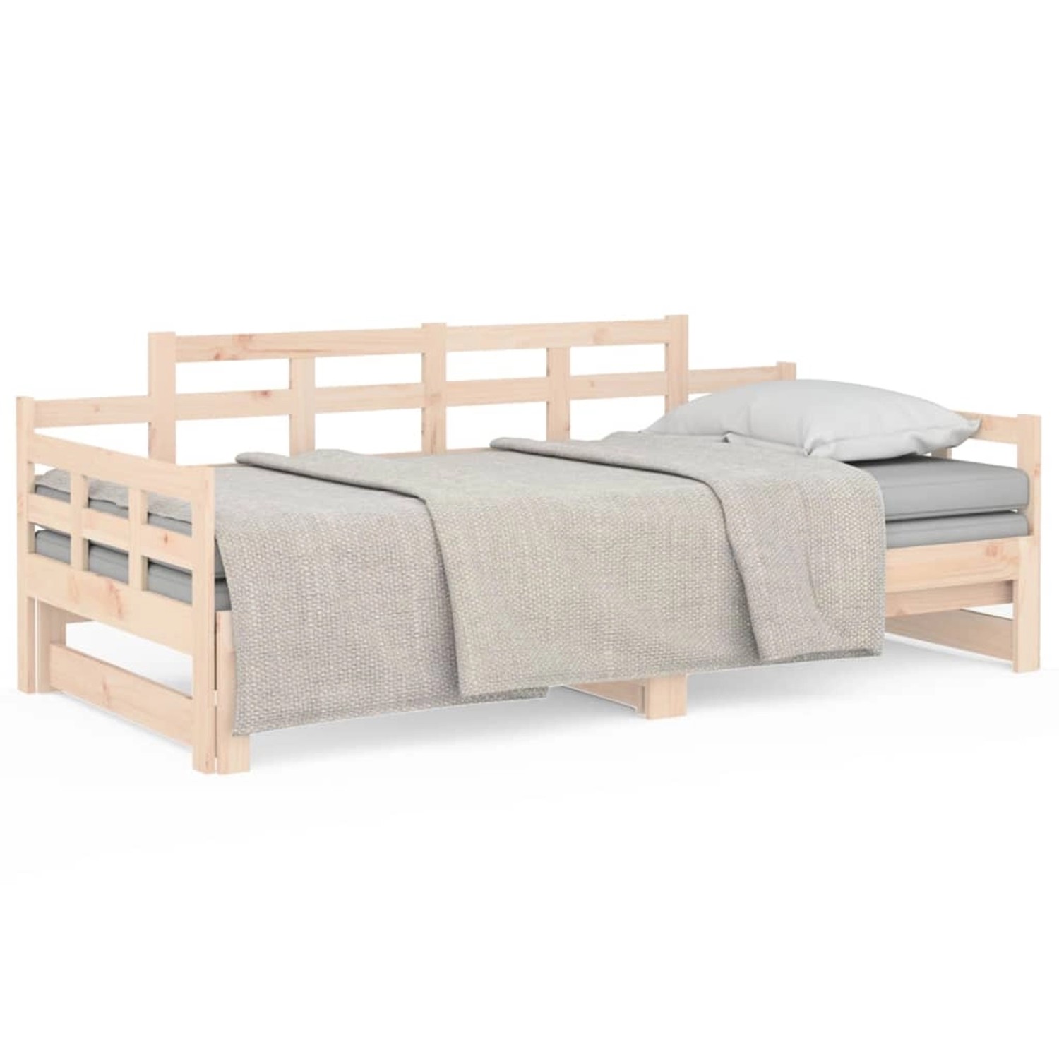 vidaXL Gästebett Tagesbett Gästebett Ausziehbar Massivholz Kiefer 2x90x190 günstig online kaufen