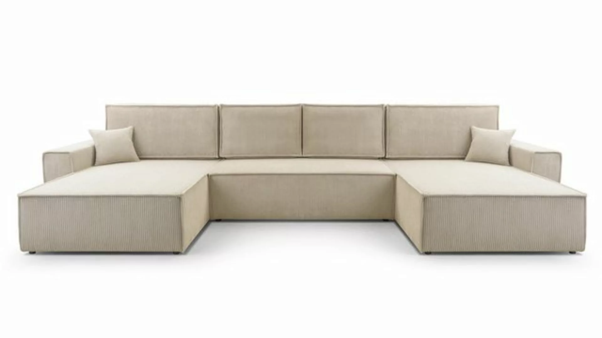 Furnix Wohnlandschaft MANRESA-U XXL Polstersofa mit Schlaffunktion Bettkast günstig online kaufen