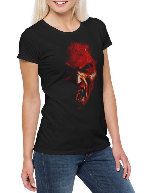 Urban Backwoods Print-Shirt Demon Head Damen T-Shirt Pentagramm Dämon Satan günstig online kaufen