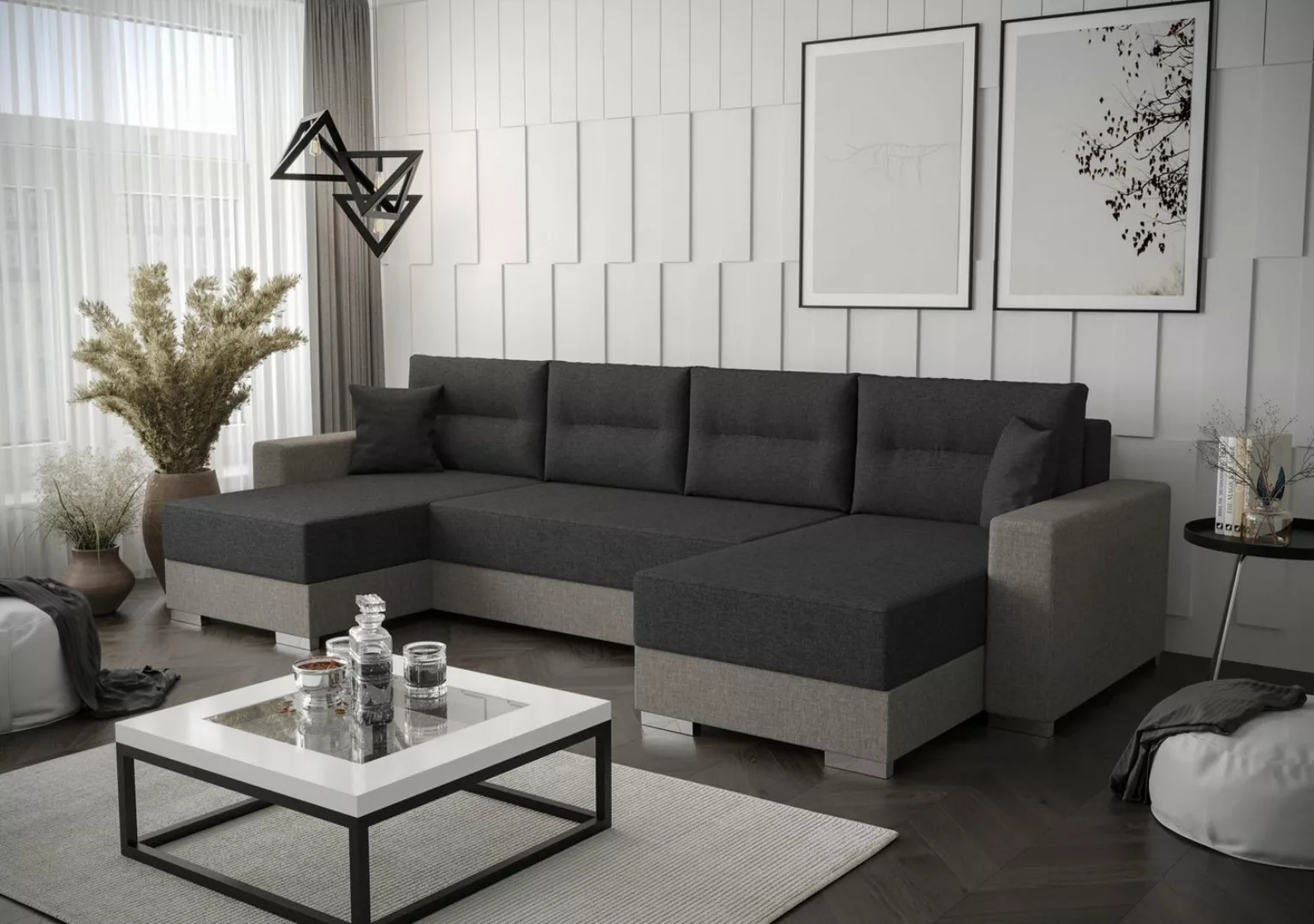 ALTDECOR Wohnlandschaft GERDI-U, Couch mit Schlaffunktion, Wohnzimmer - Eck günstig online kaufen