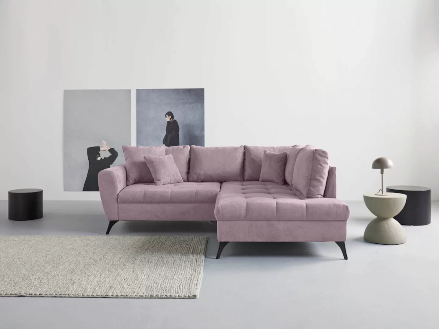 INOSIGN Ecksofa "Lörby L-Form", auch mit Aqua clean-Bezug, feine Steppung i günstig online kaufen