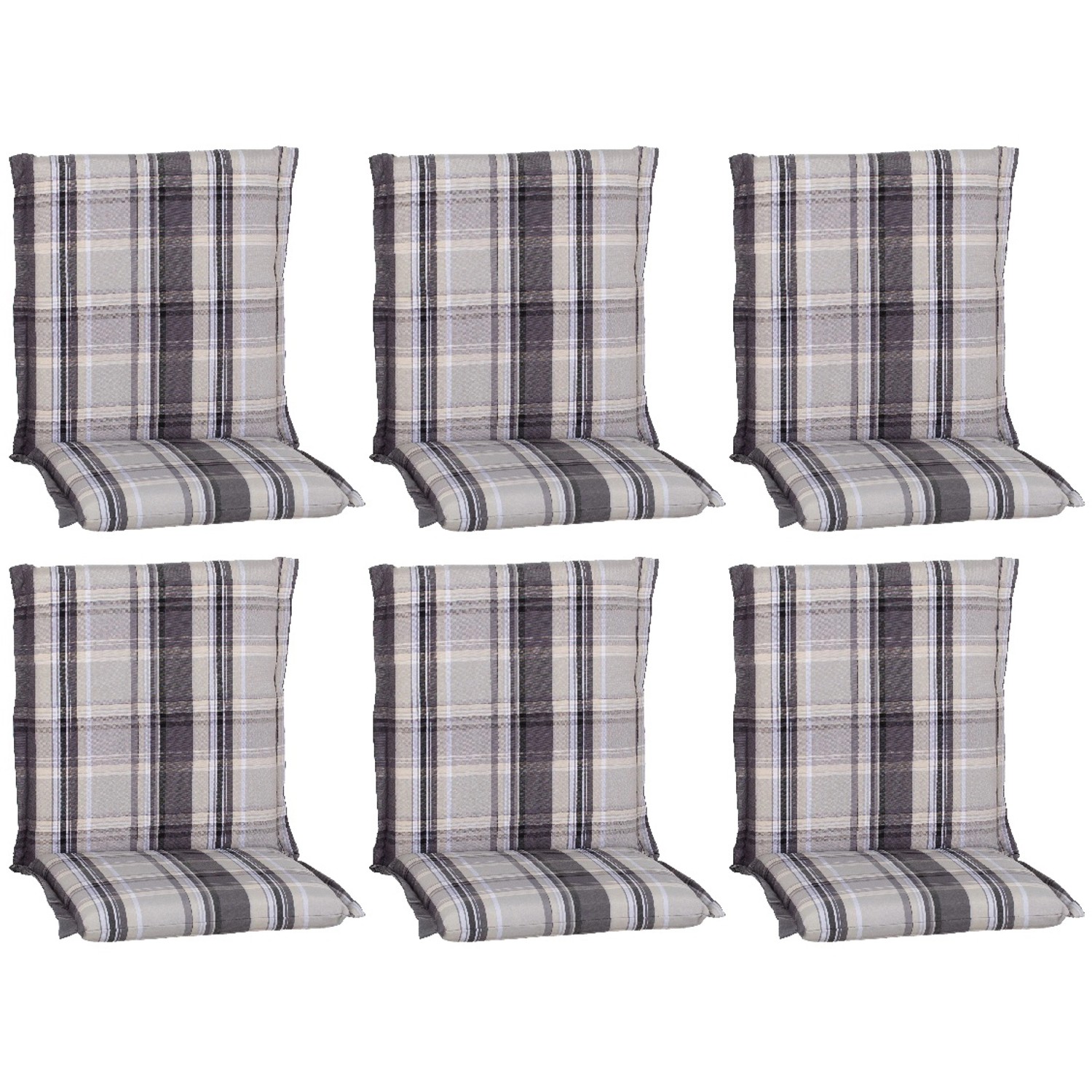 Beo Sitzauflage Niedriglehner Atika 6er Set Karo Beige günstig online kaufen