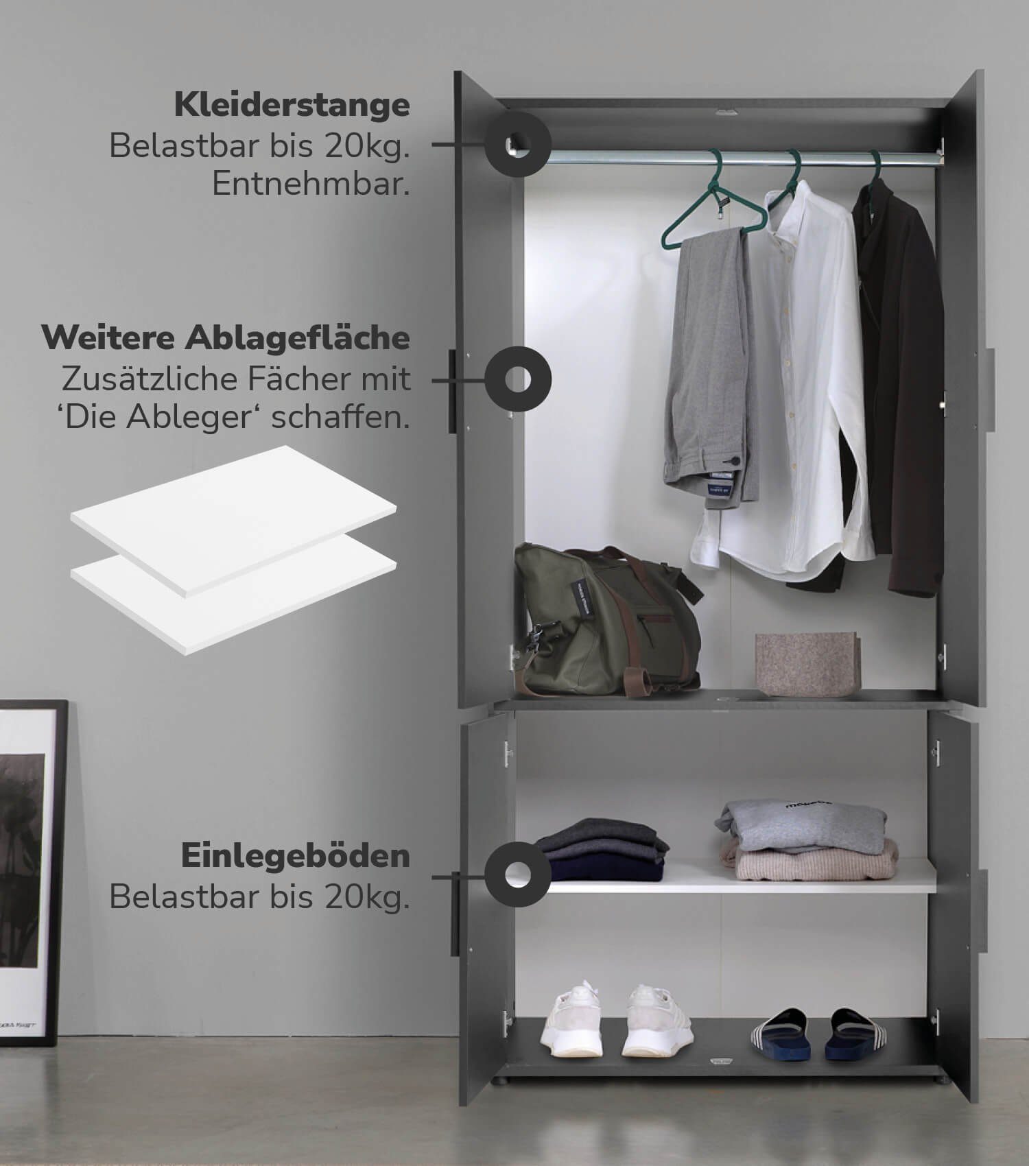 mokebo Kleiderschrank Der Grenzenlose (4-Türig mit günstig online kaufen