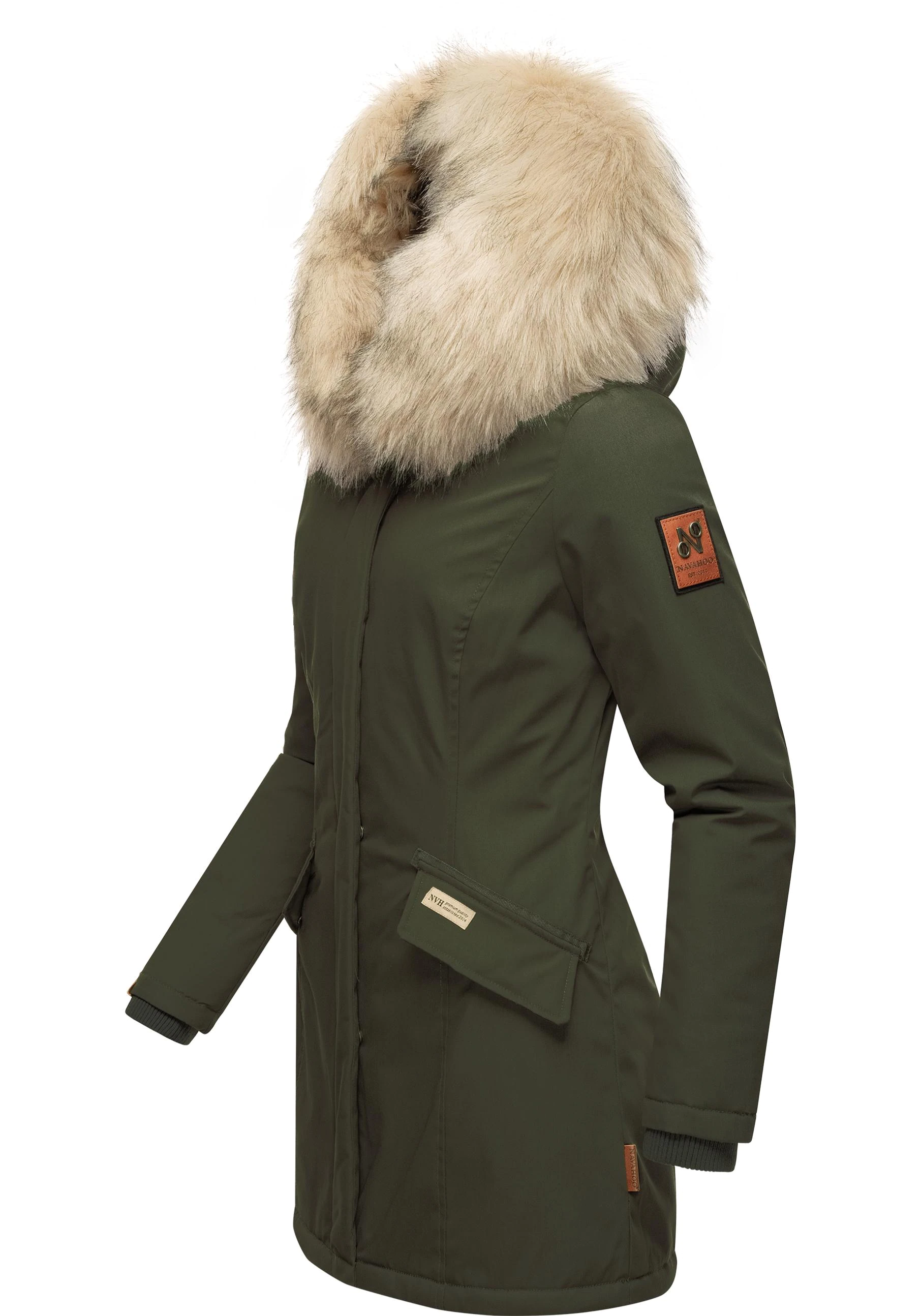 Navahoo Wintermantel "Cristal", stylischer Damen Winterparka mit Kunstfell- günstig online kaufen