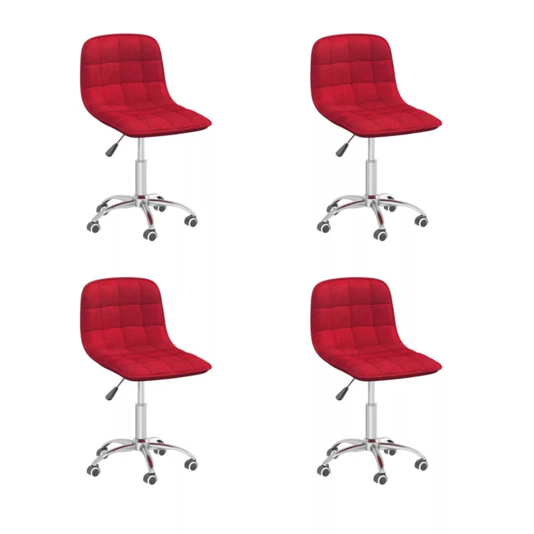 Esszimmerstühle 4 Stk. Drehbar Weinrot Stoff günstig online kaufen