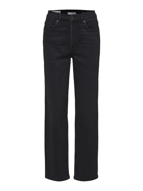 SELECTED Straight Fit Jeans Damen Schwarz günstig online kaufen