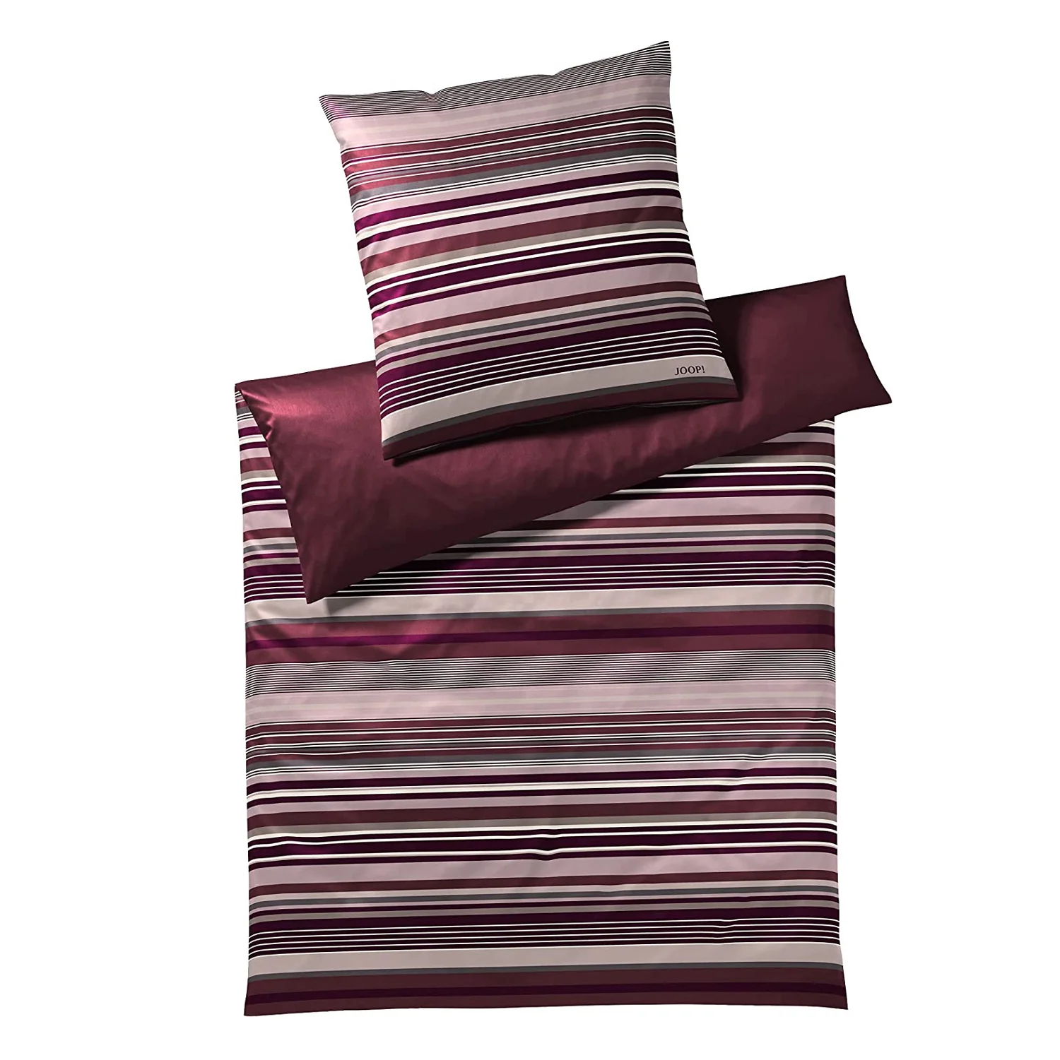 JOOP! Comfort Satin Bettwäsche Micro Lines 4099-1 Deep Rose 155x220 günstig online kaufen