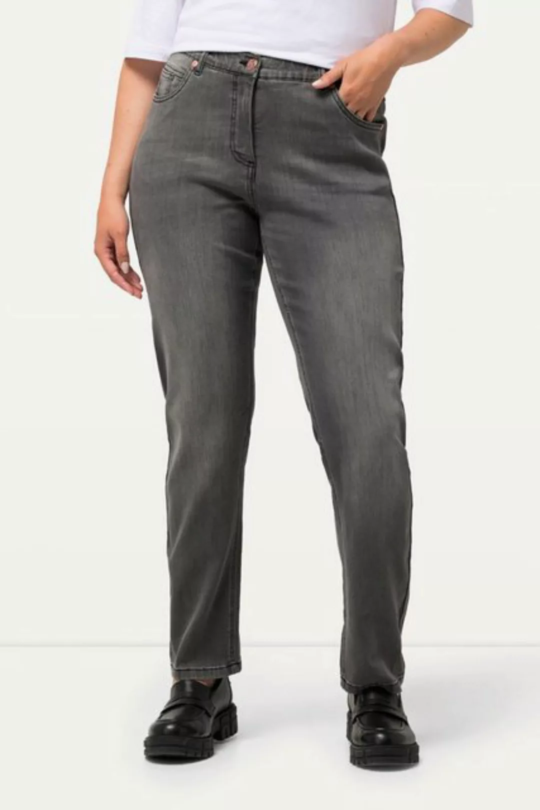 Ulla Popken Regular-fit-Jeans Boyfriend-Jeans weite 5-Pocket-Form Stretchko günstig online kaufen