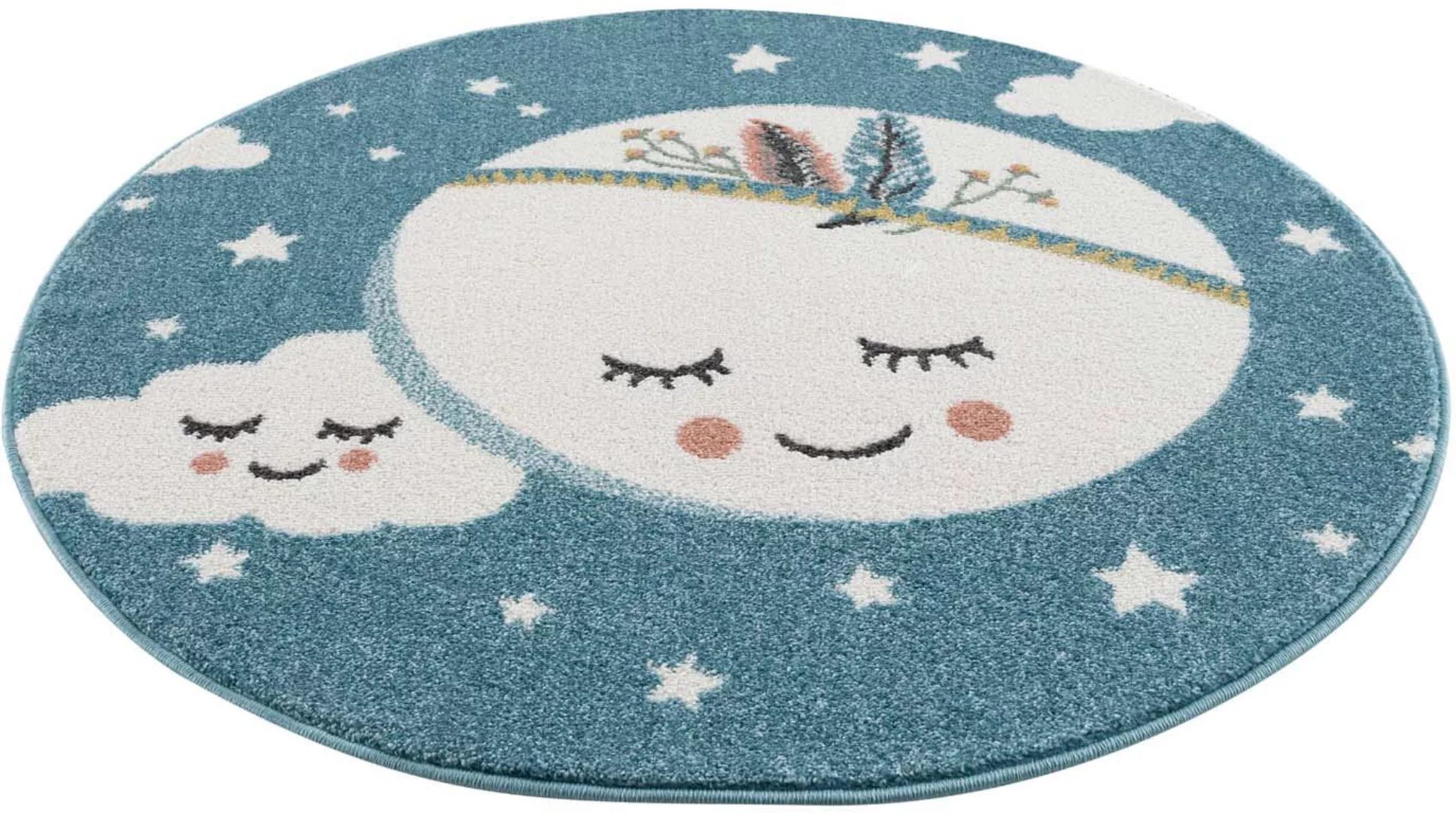 Carpet City Kinderteppich »Anime9383«, rund, Sternen-Teppich mit Mond, Weic günstig online kaufen