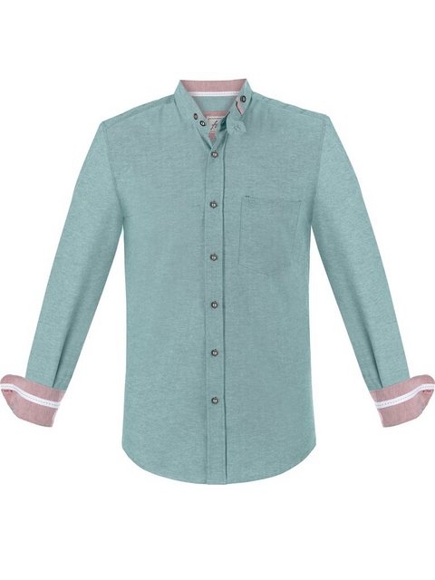 FUCHS Trachtenhemd Hemd Christoph grün mit Stehkragen günstig online kaufen