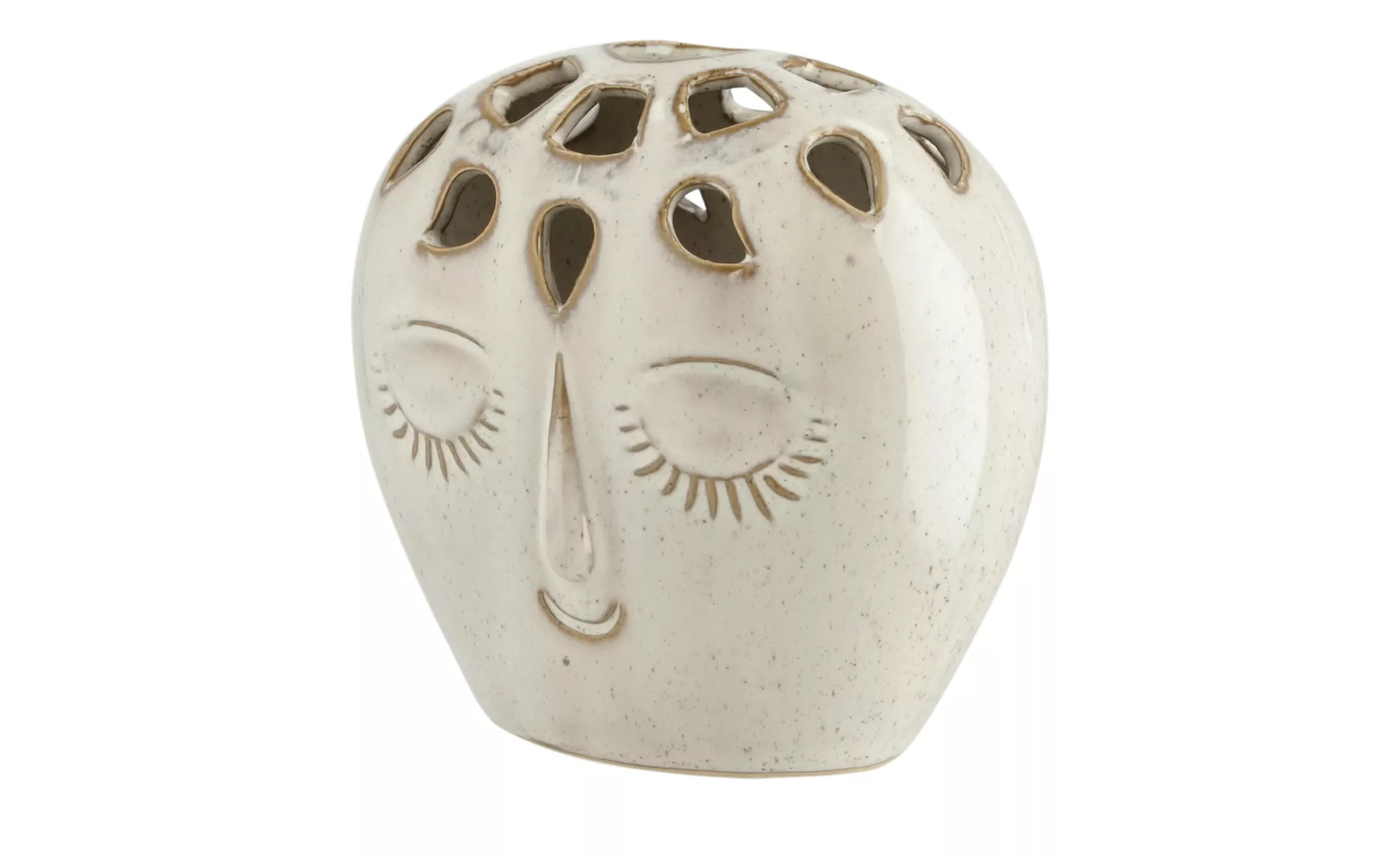 Deko Vase Lady Face - creme - Steingut - 12,5 cm - 11,5 cm - 8,5 cm - Dekor günstig online kaufen