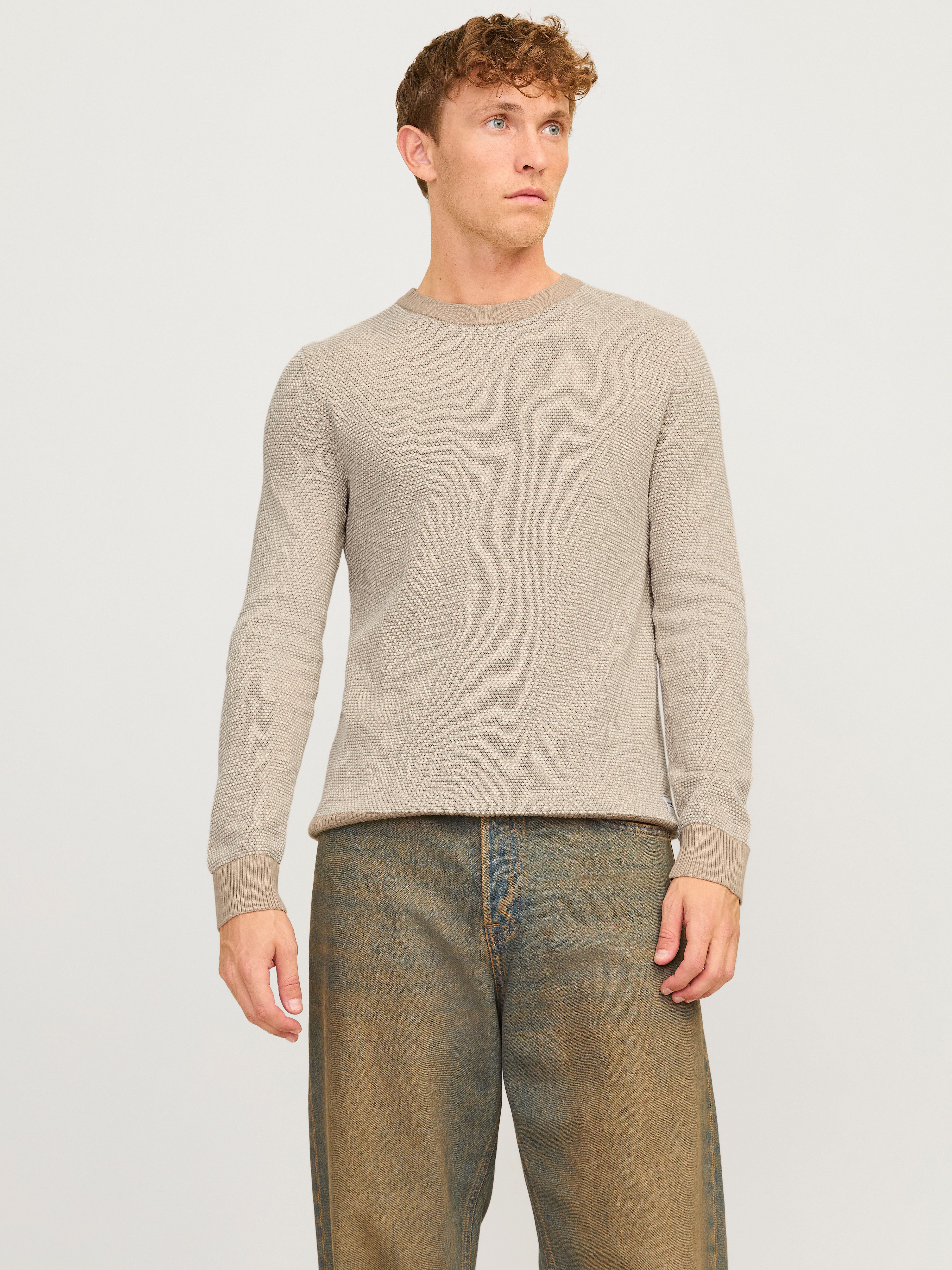 Jack & Jones Herren Rundhals Strickpullover JJEGLOBE KNIT CREW NECK - Regul günstig online kaufen