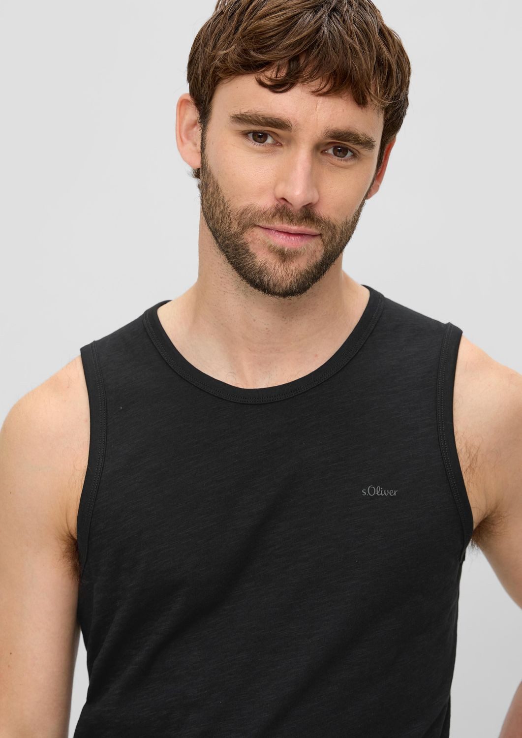 s.Oliver T-Shirt ärmelloses Shirt Flammgarn, Jersey, günstig online kaufen
