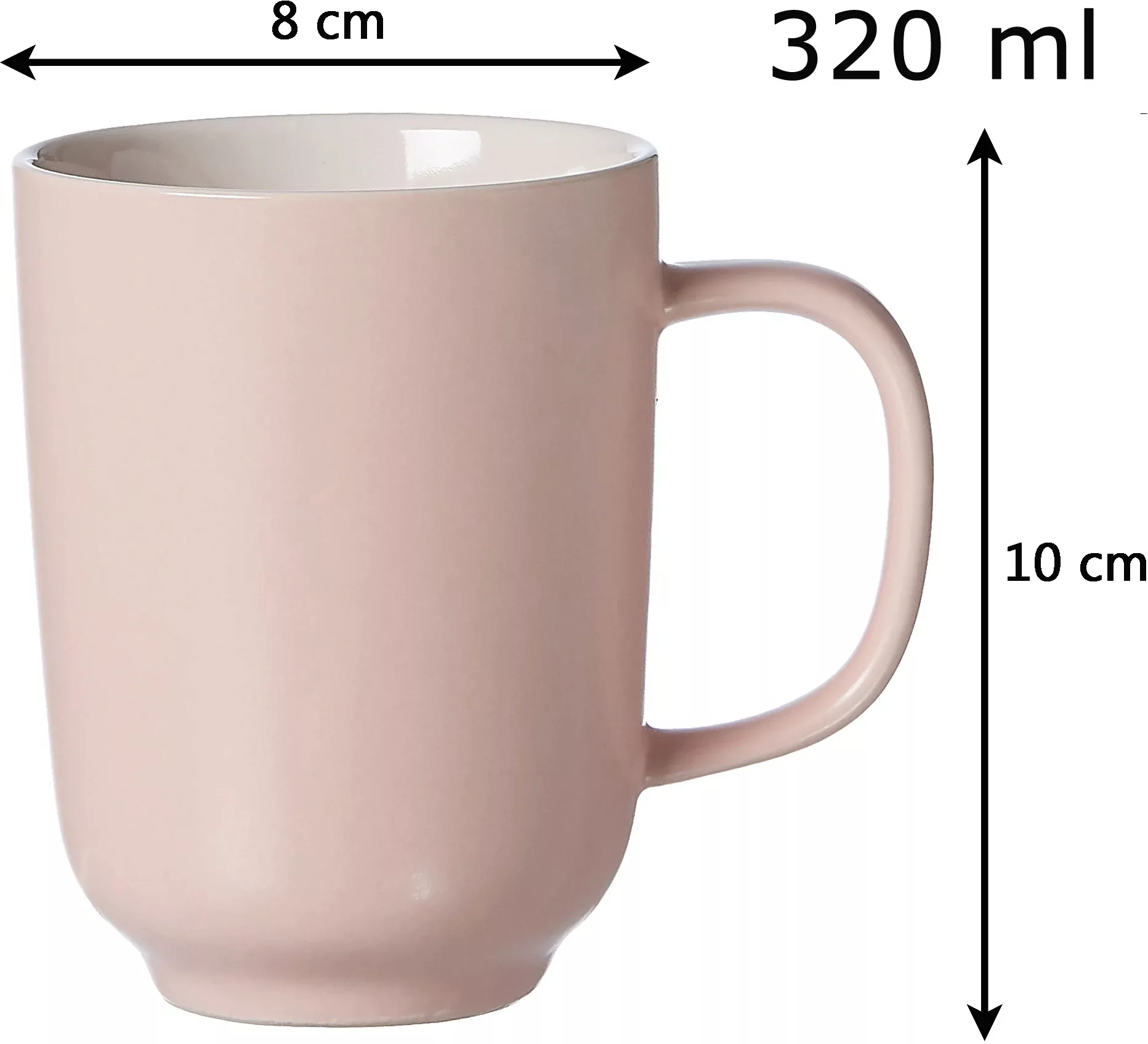 Ritzenhoff & Breker JASPER Kaffeebecher 285 ml 4er Set rosa Tassen günstig online kaufen