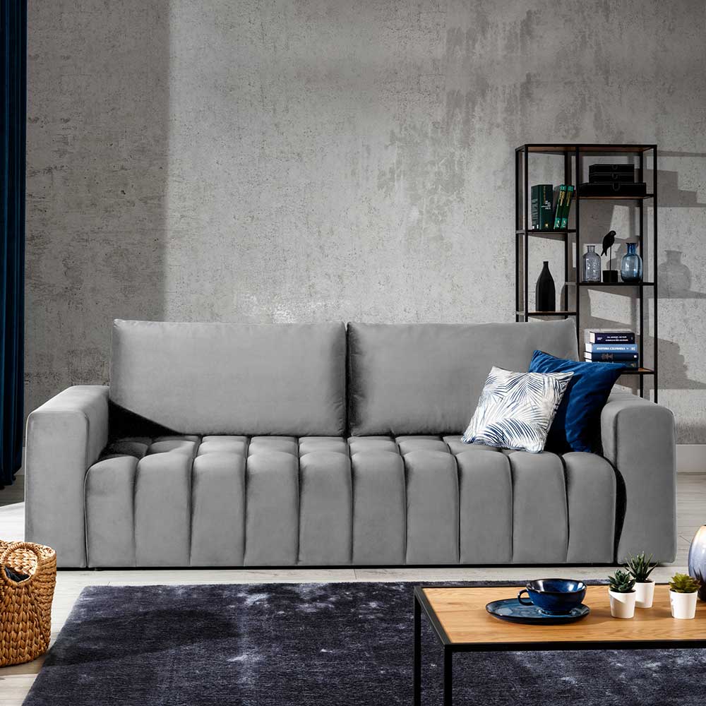 Sofa Dreisitzer Sofa aus Samt mit Armlehnen günstig online kaufen