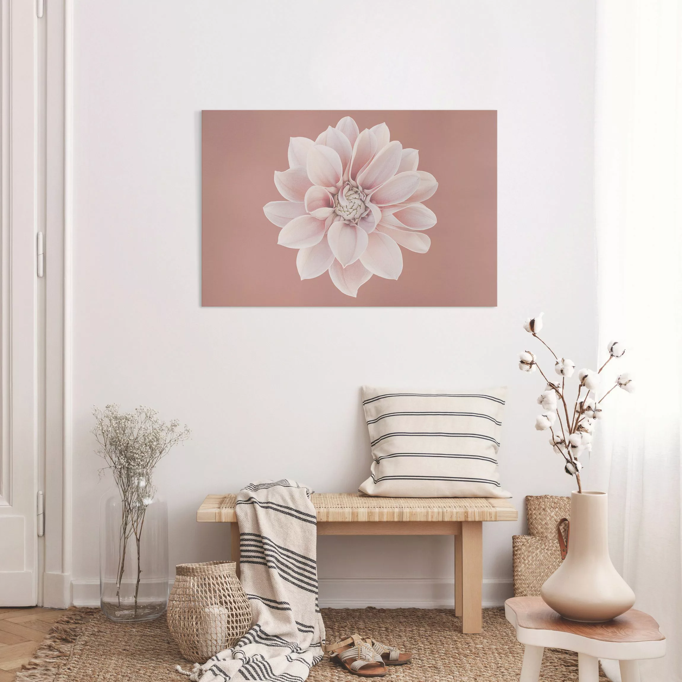 Leinwandbild Dahlie Beigerot Rosa günstig online kaufen